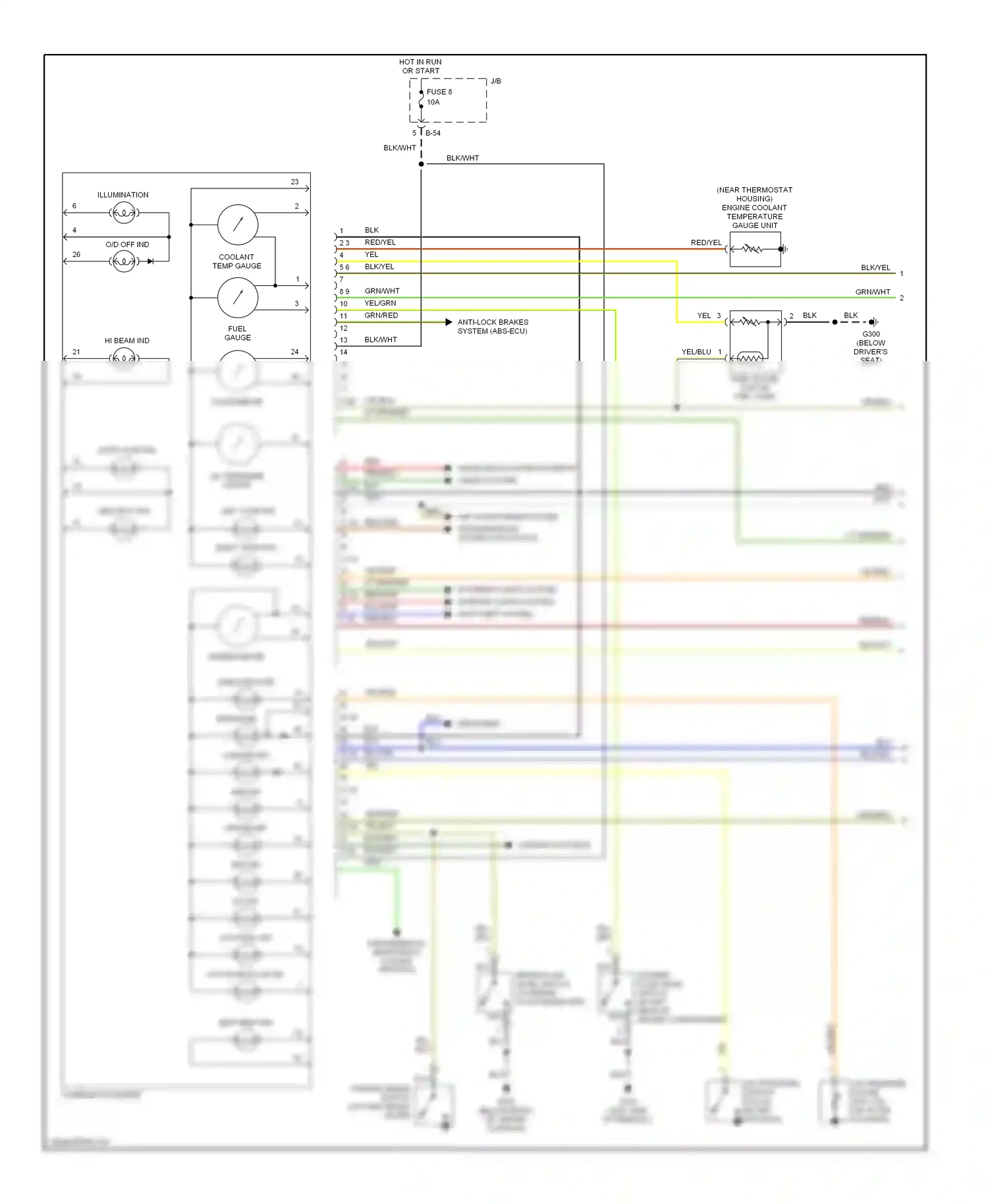 Dodge Avenger I (1994-2000) warning systems wiring diagram  (1 of 1)