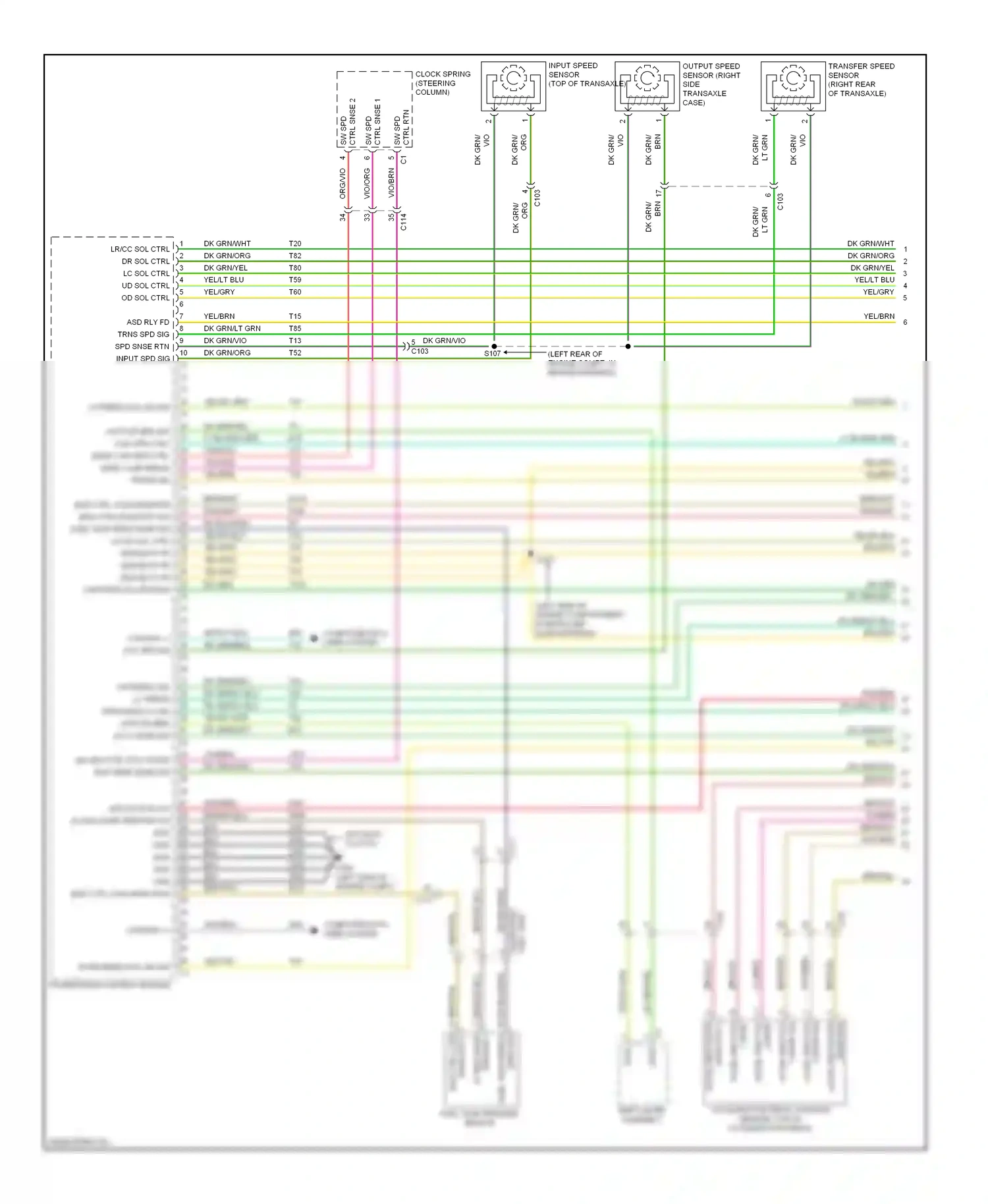 Dodge Avenger II facelift (2011-2014) clock spring (steering column) wiring diagram  (2 of 3)
