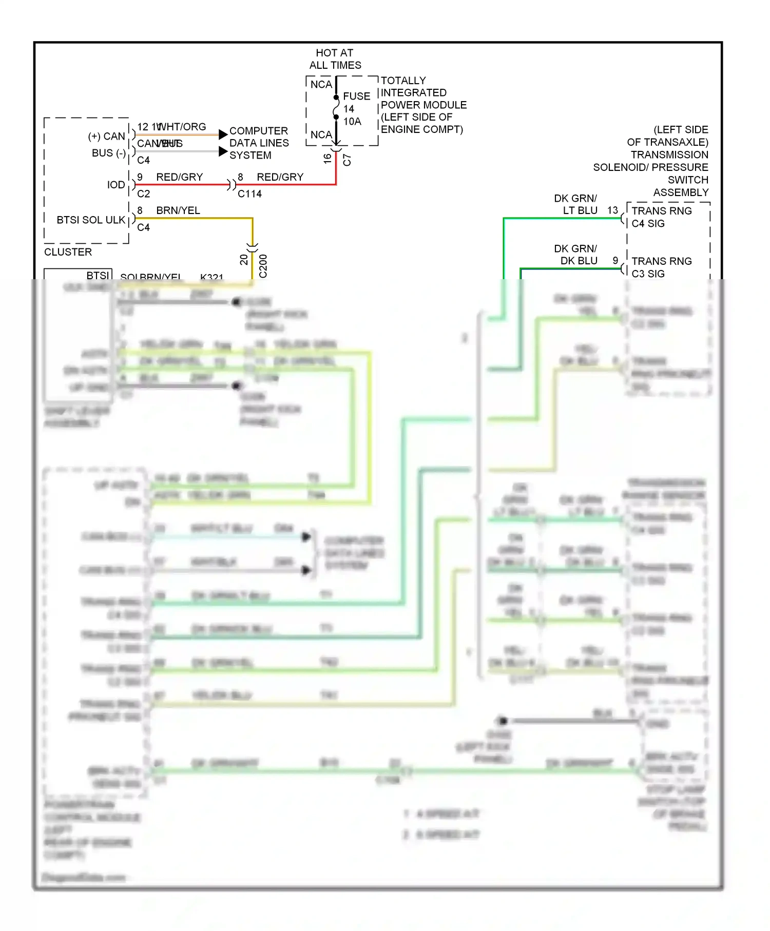 Dodge Avenger II facelift (2011-2014) cluster wiring diagram  (20 of 28)