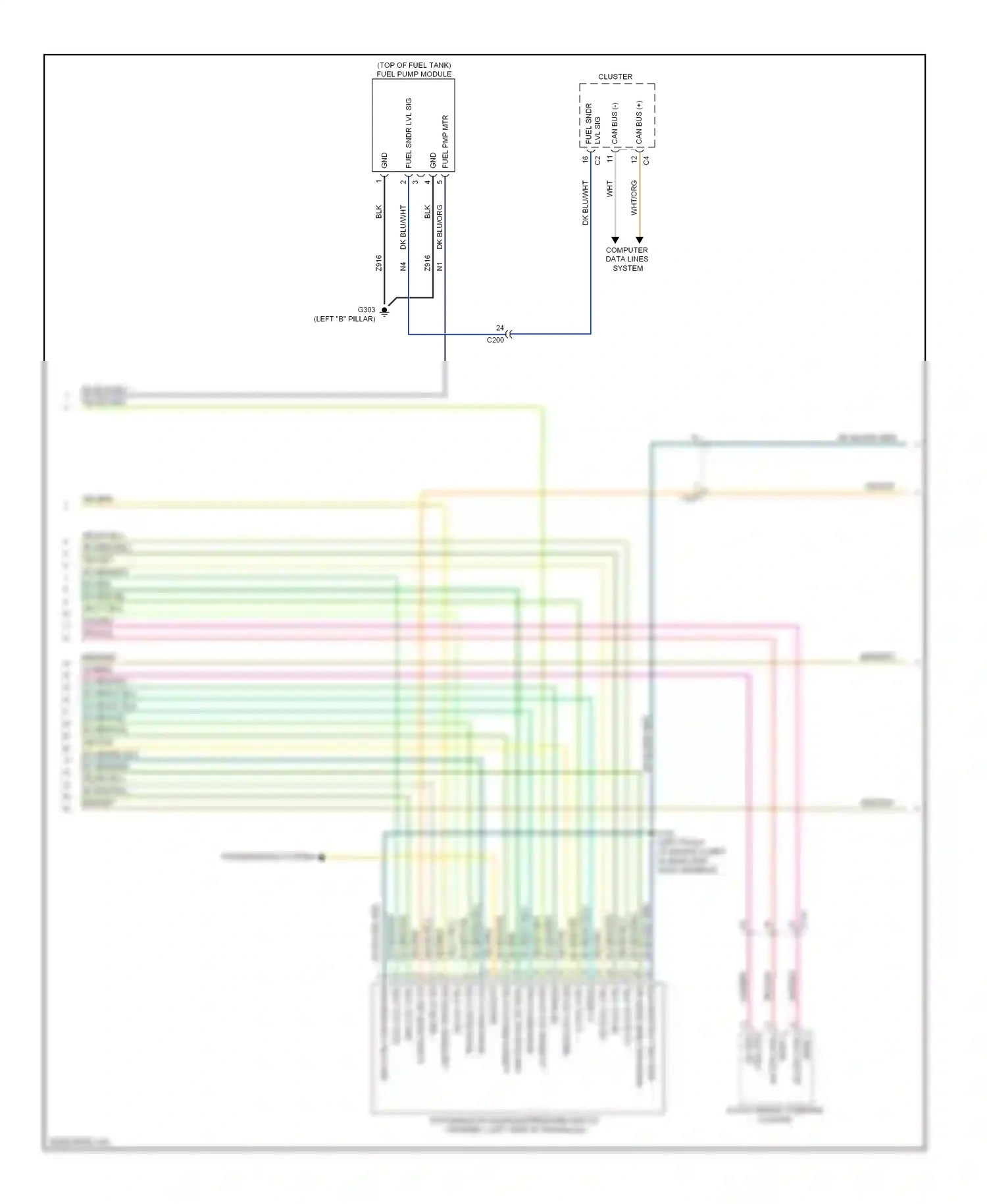 Dodge Avenger II facelift (2011-2014) cluster wiring diagram  (10 of 28)