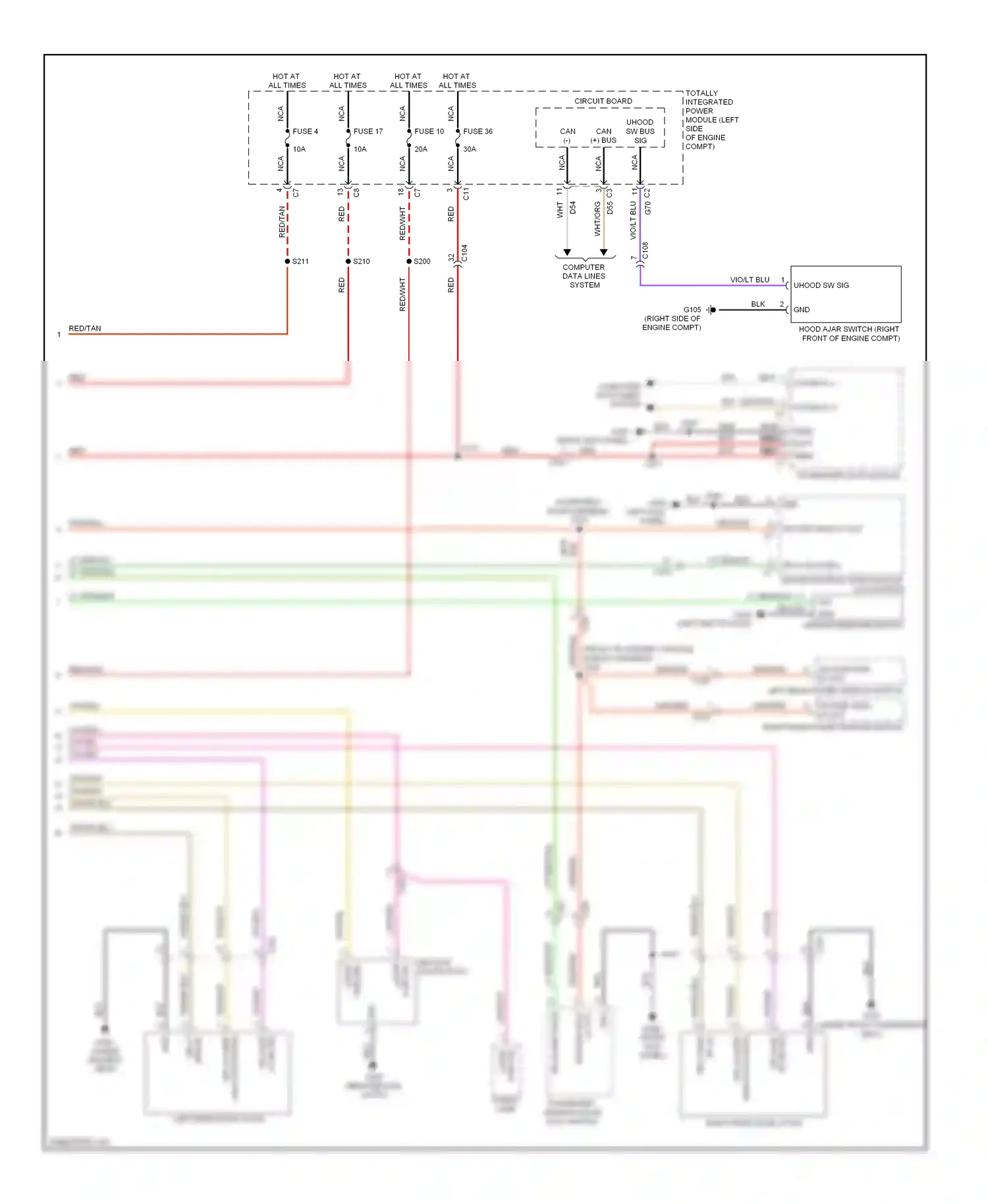 Dodge Avenger II facelift (2011-2014) (left kick panel) wiring diagram  (4 of 19)