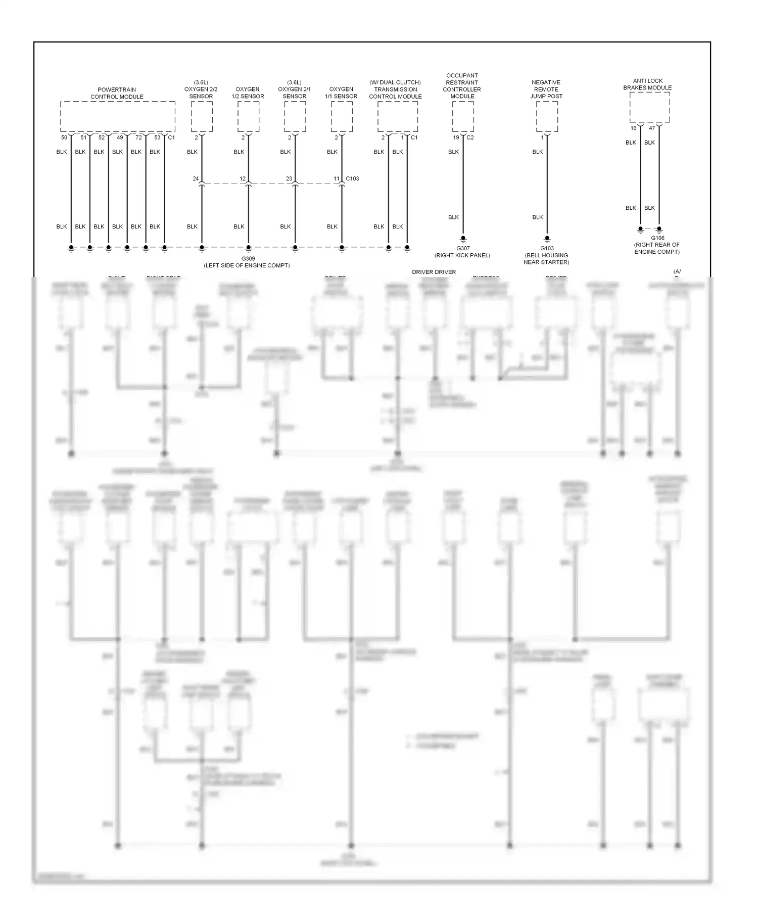 Dodge Avenger II facelift (2011-2014) oxygen 1/1 sensor wiring diagram  (1 of 1)