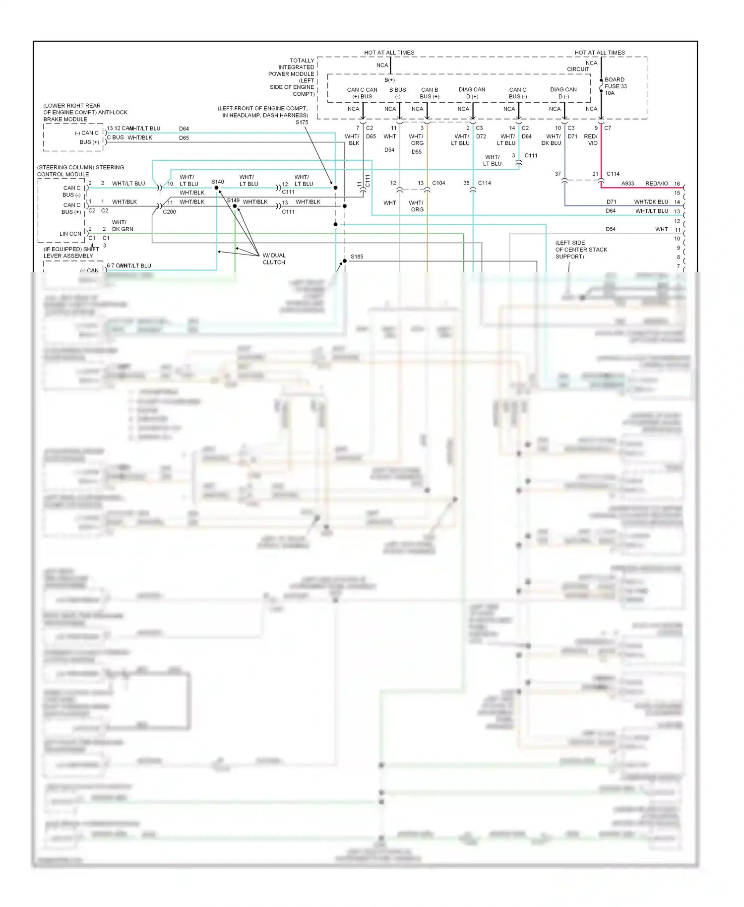 Dodge Avenger II facelift (2011-2014) (steering column) steering control module wiring diagram  (1 of 1)