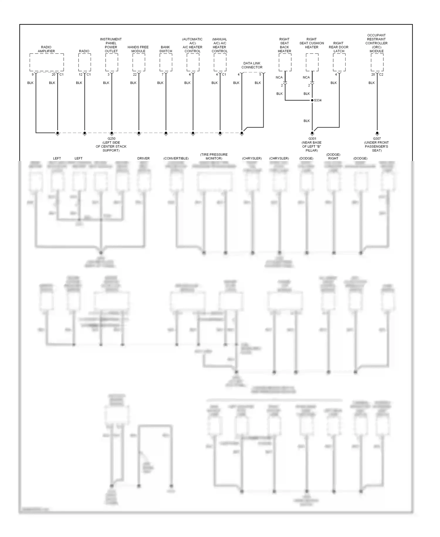 Dodge Avenger II (2007-2010) data link connector wiring diagram  (1 of 3)