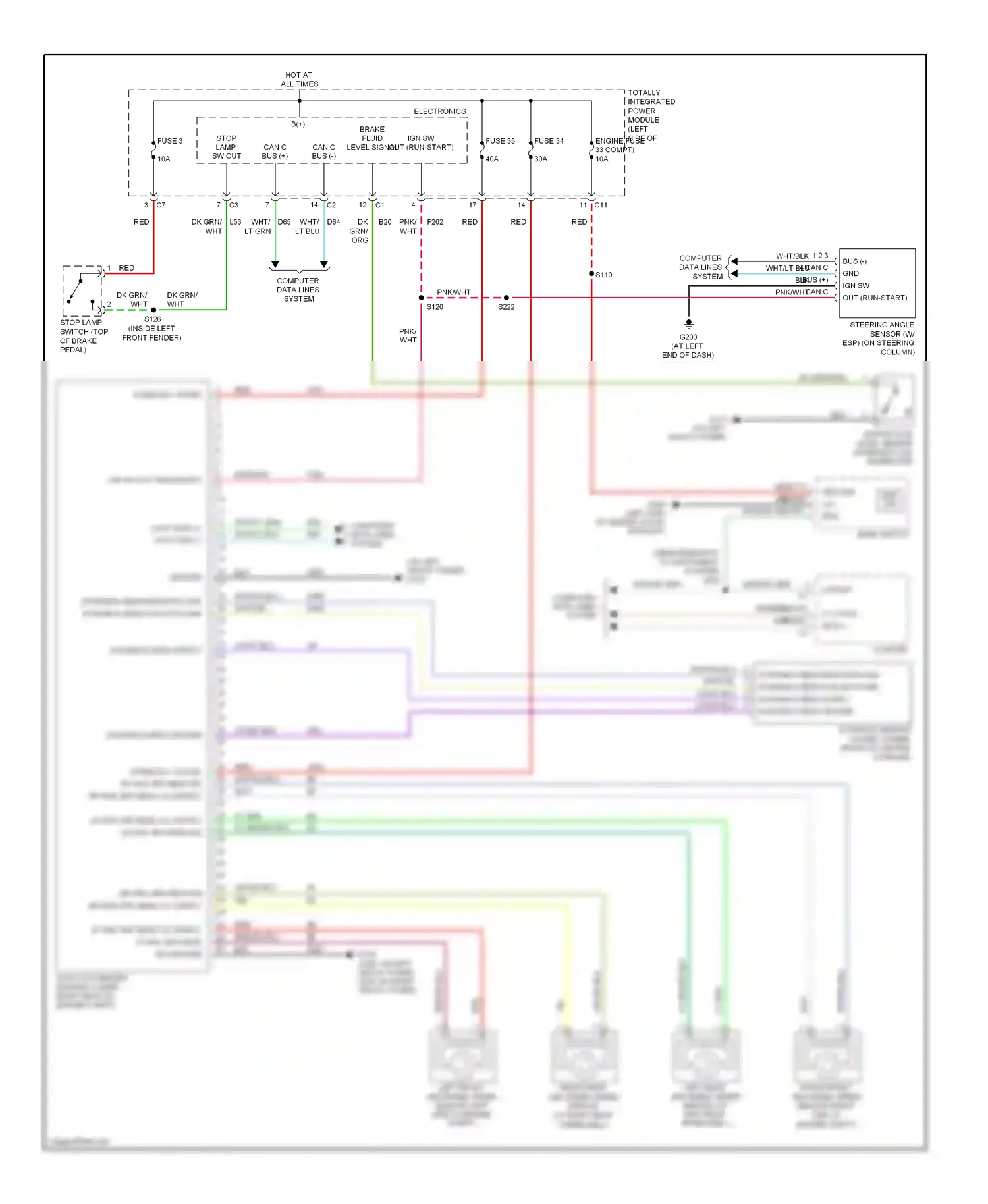 Dodge Avenger II (2007-2010) dynamics sens high data link dynamics sens low data link wiring diagram  (1 of 1)