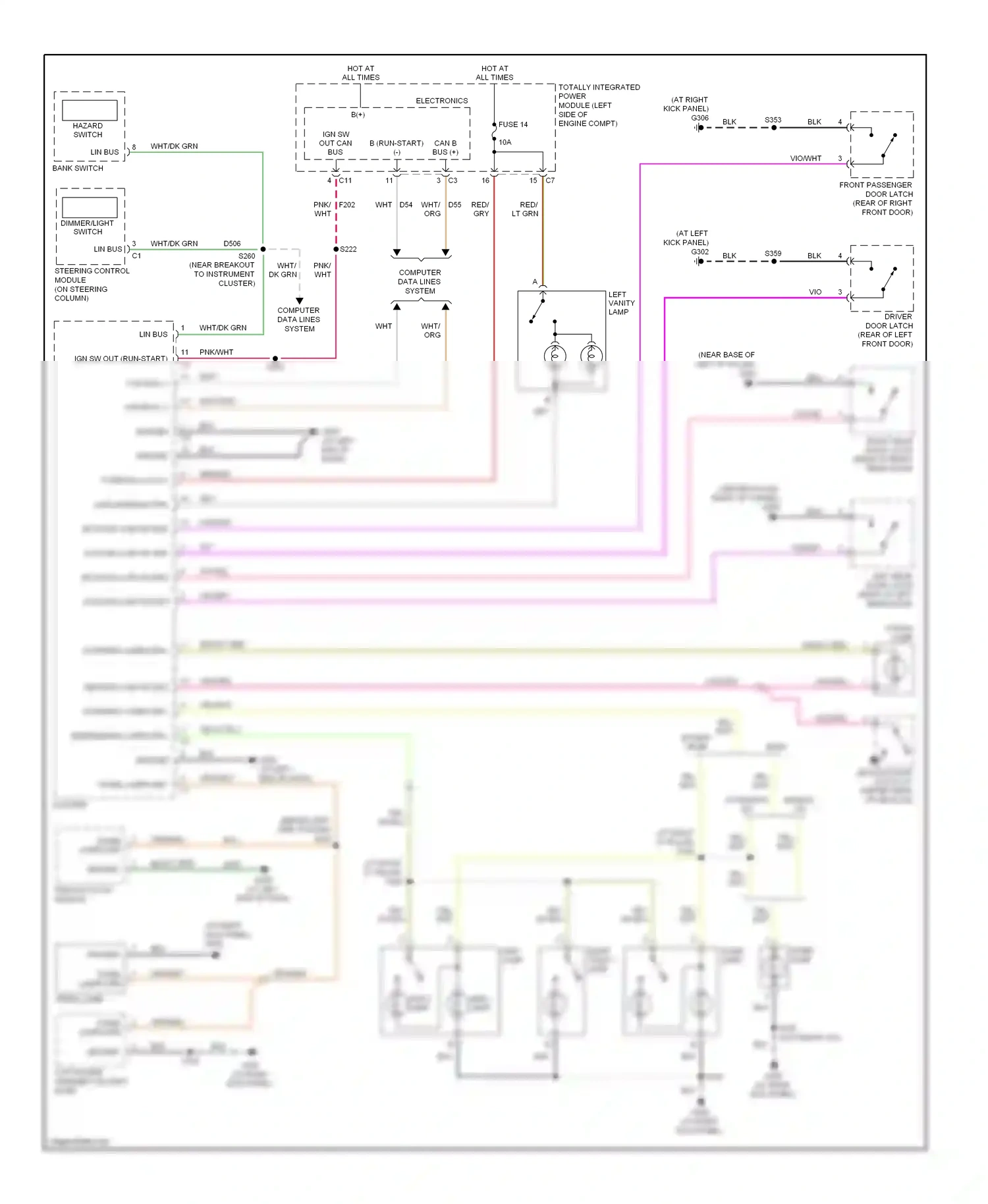 Dodge Avenger II (2007-2010) except base wiring diagram  (2 of 3)