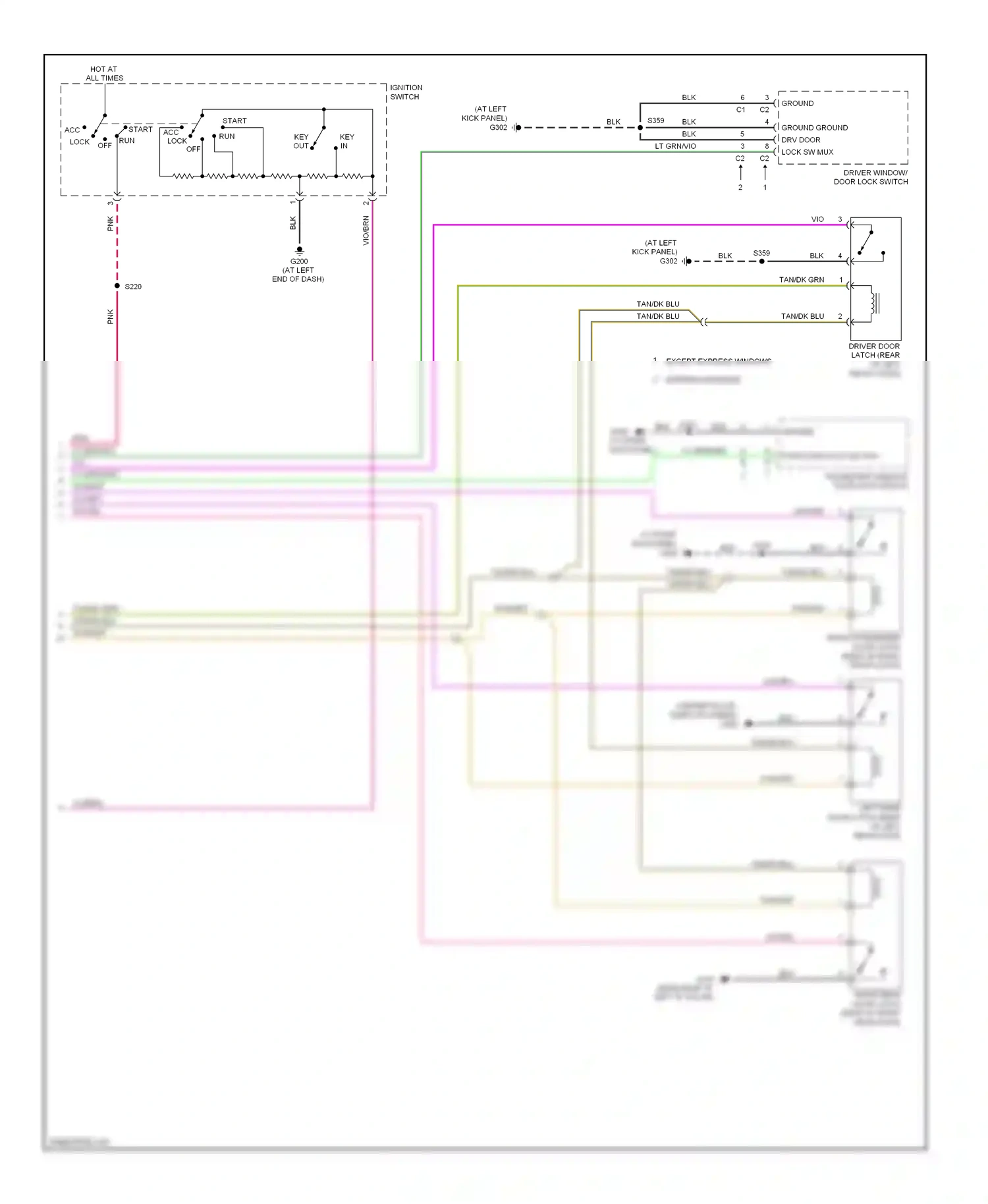 Dodge Avenger II (2007-2010) express windows wiring diagram  (1 of 3)