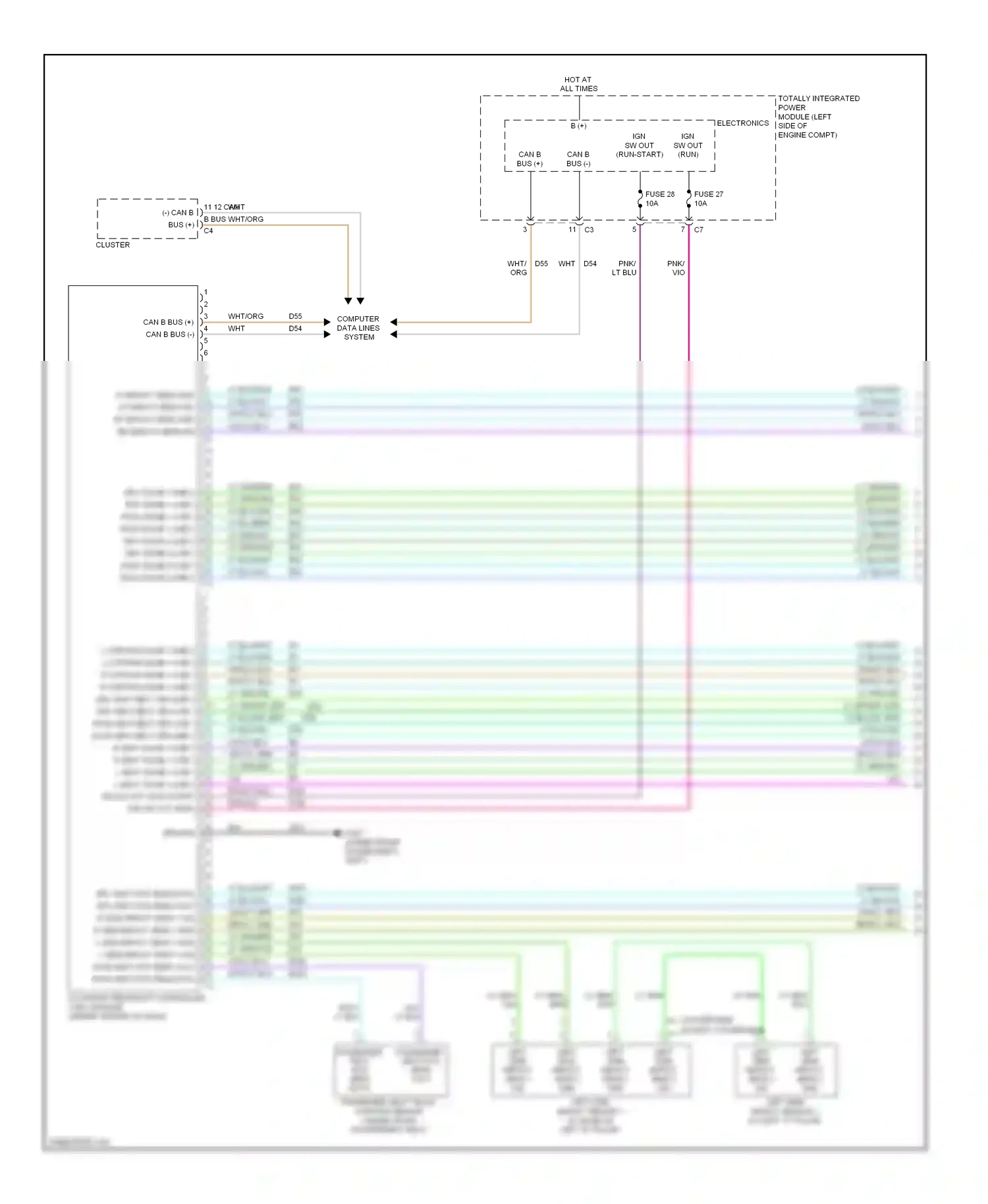 Dodge Avenger II (2007-2010) occupant restraint controller (orc) module (under center of dash) wiring diagram  (1 of 1)