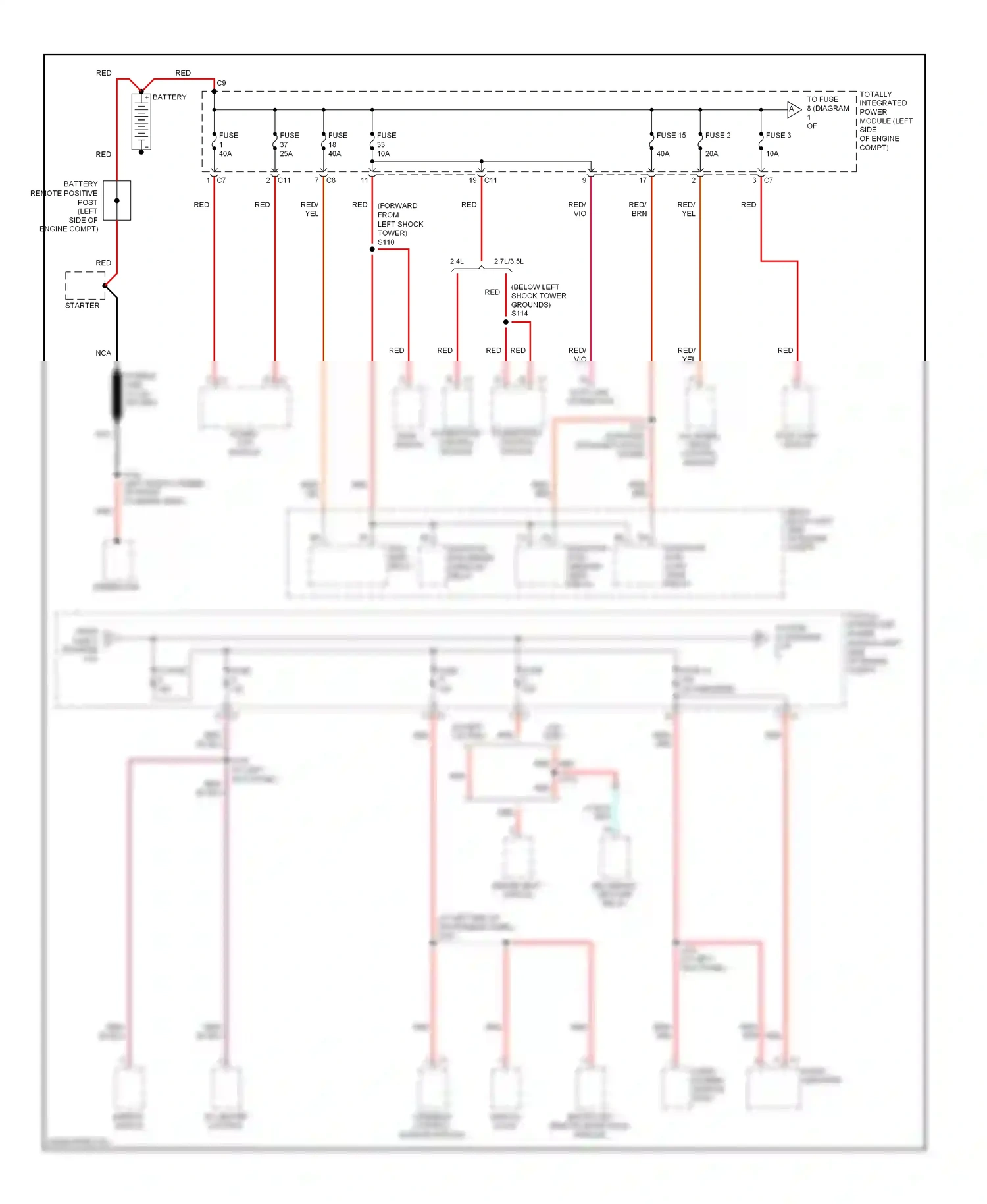 Dodge Avenger II (2007-2010) powertrain control module wiring diagram  (2 of 3)