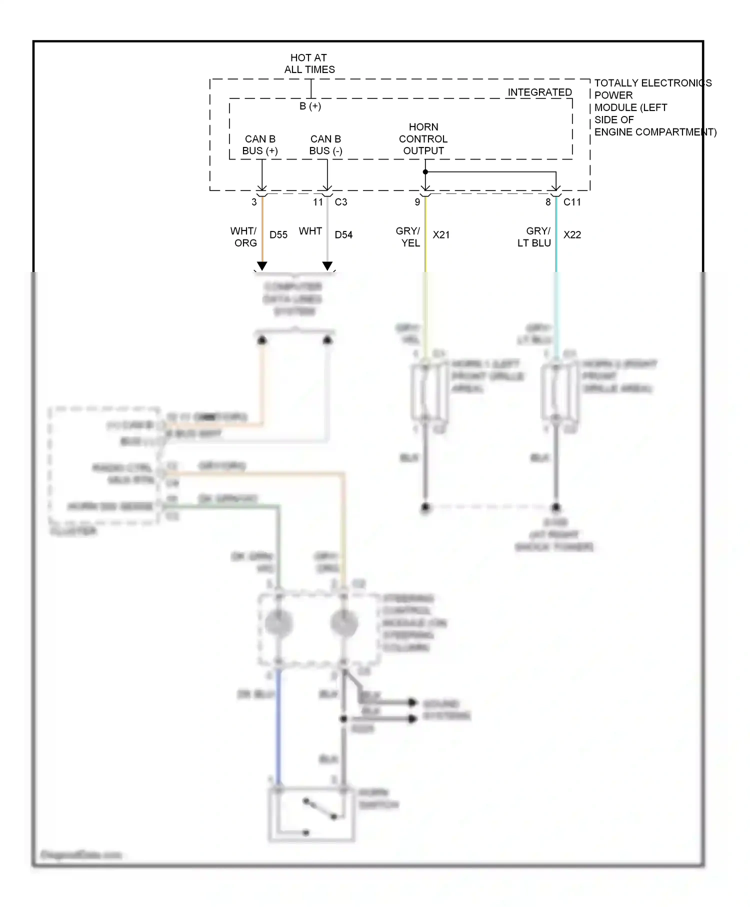 Dodge Avenger II (2007-2010) steering control module (on steering column) wiring diagram  (6 of 13)