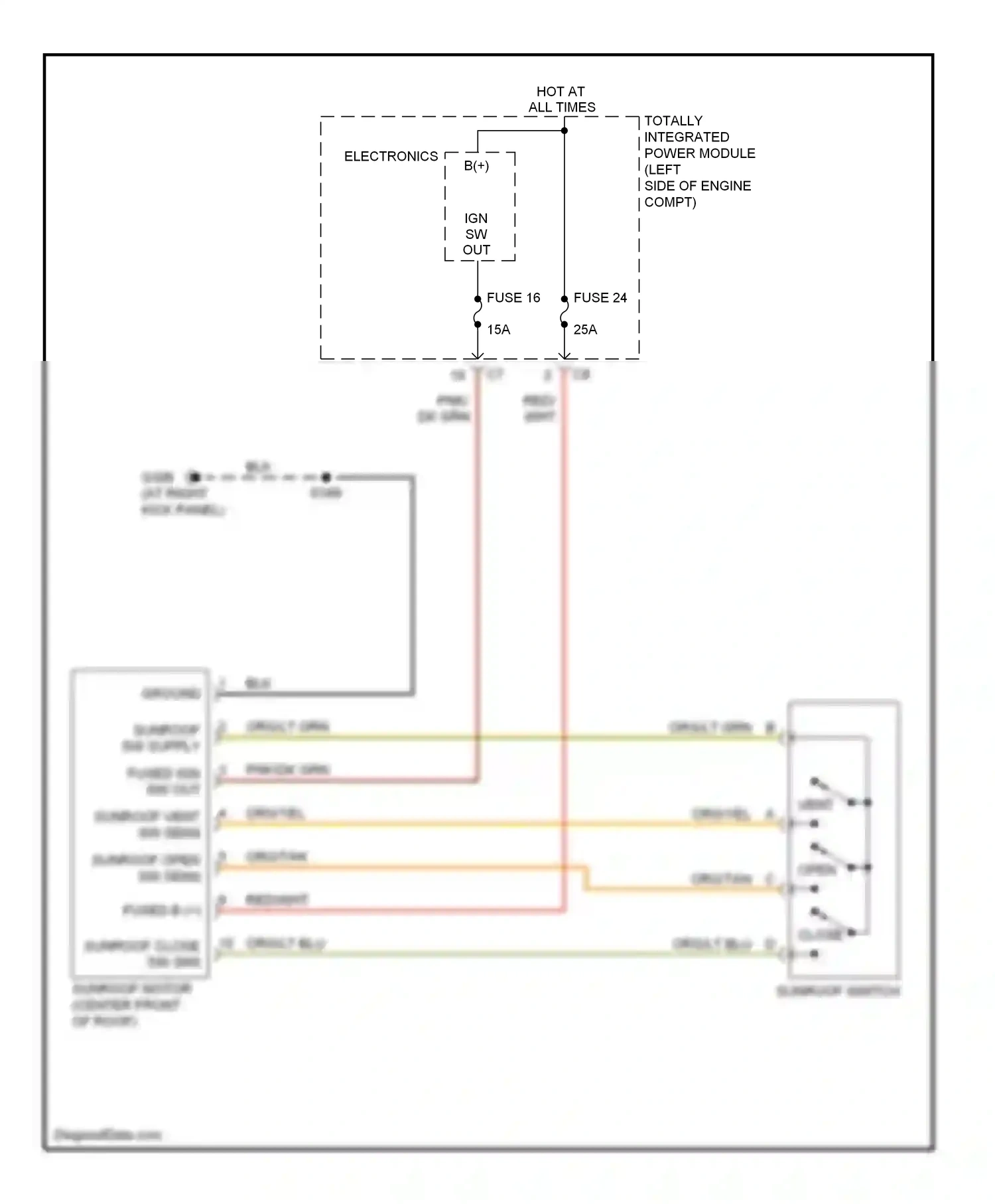 Dodge Avenger II (2007-2010) vent wiring diagram  (1 of 1)