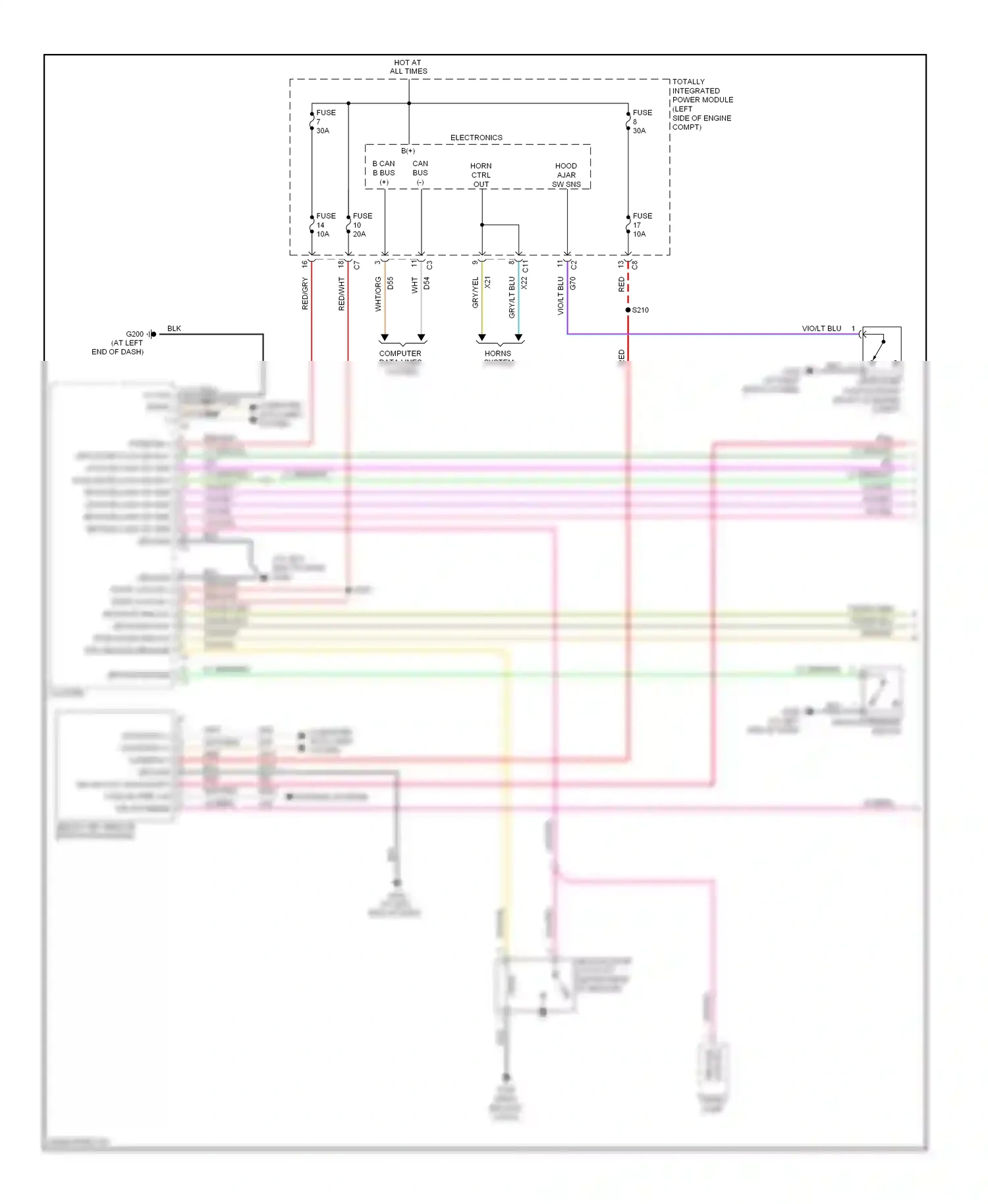 Dodge Avenger II (2007-2010) warning systems wiring diagram  (1 of 3)