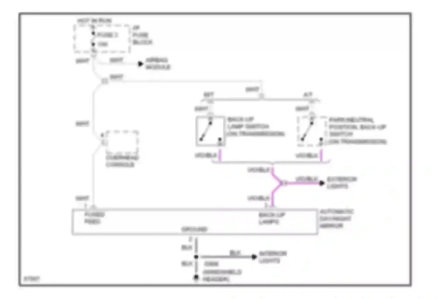 Cab & Chassis Dakota Dodge  (1989-1994): Photochromic mirror circuit