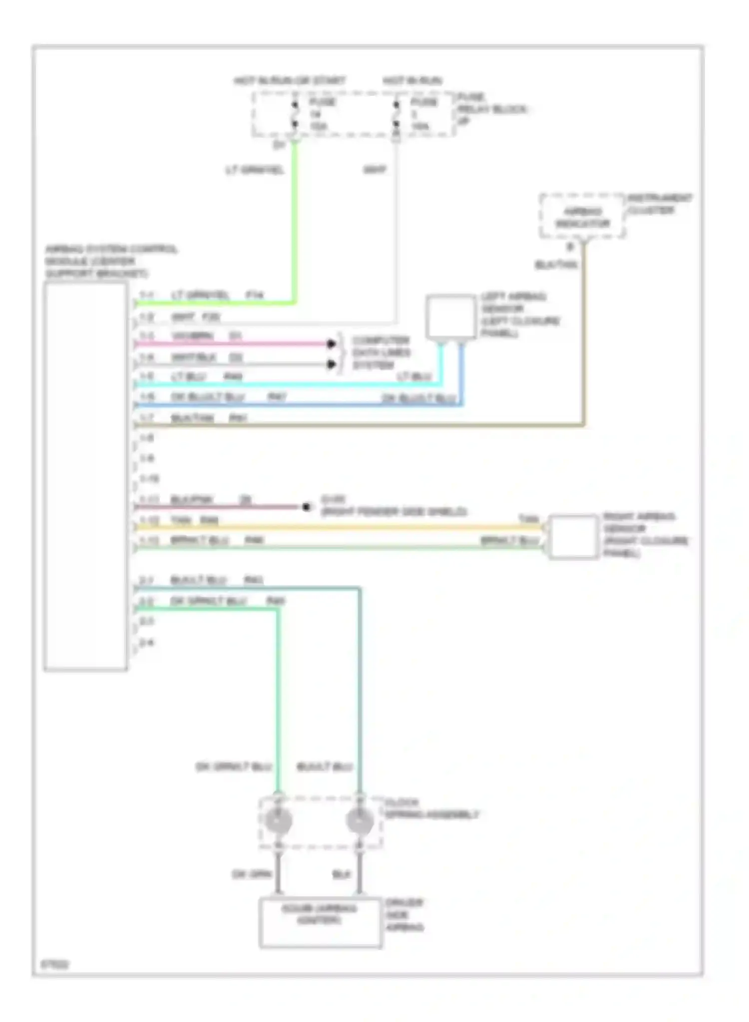 Wiring diagram clock spring assembly for Dodge Cab & Chassis Dakota  (1989-1994) (2 of 2)