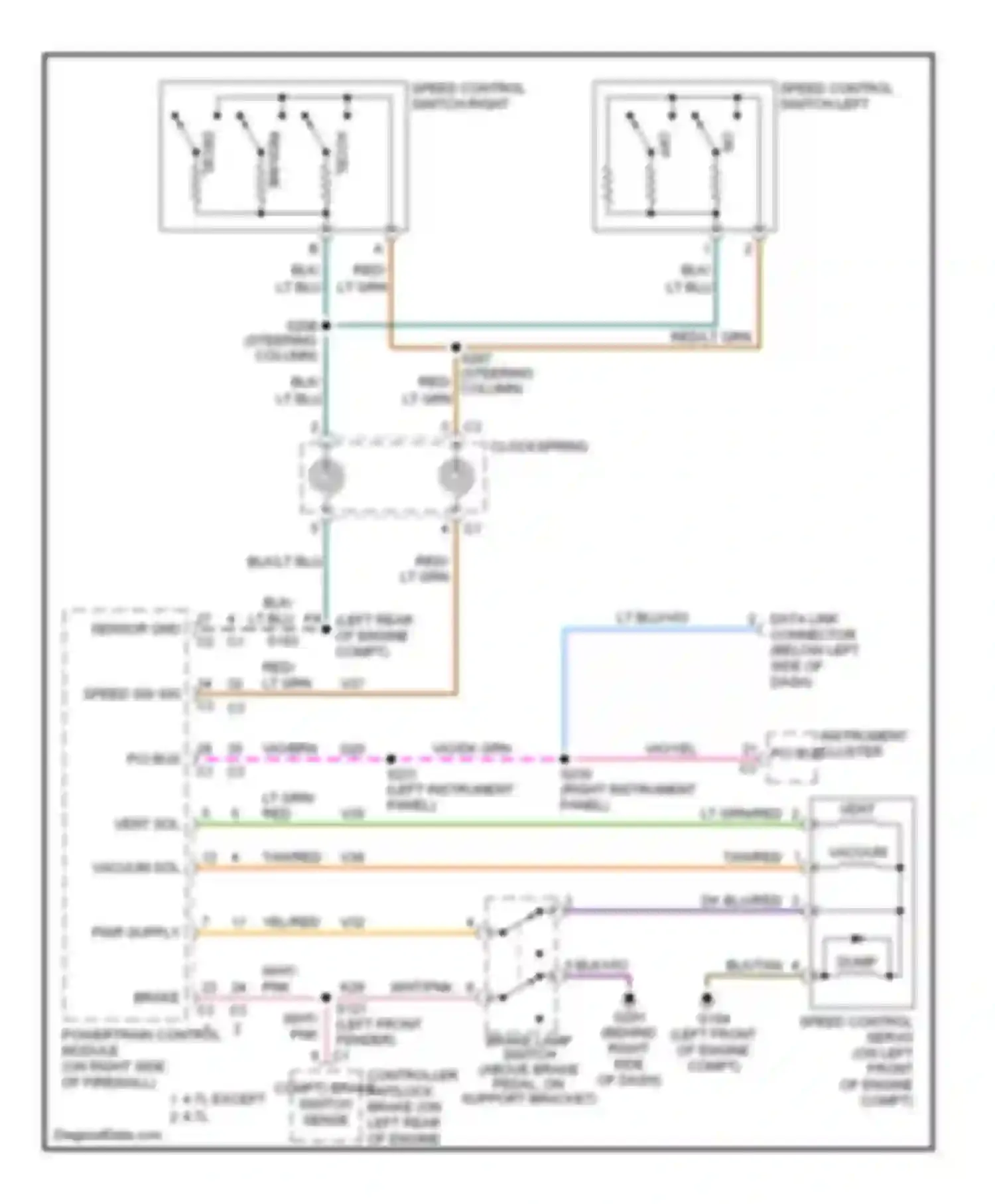 Cab & Chassis R2500 Dodge  (1996-2006): 8.0l, cruise control circuit