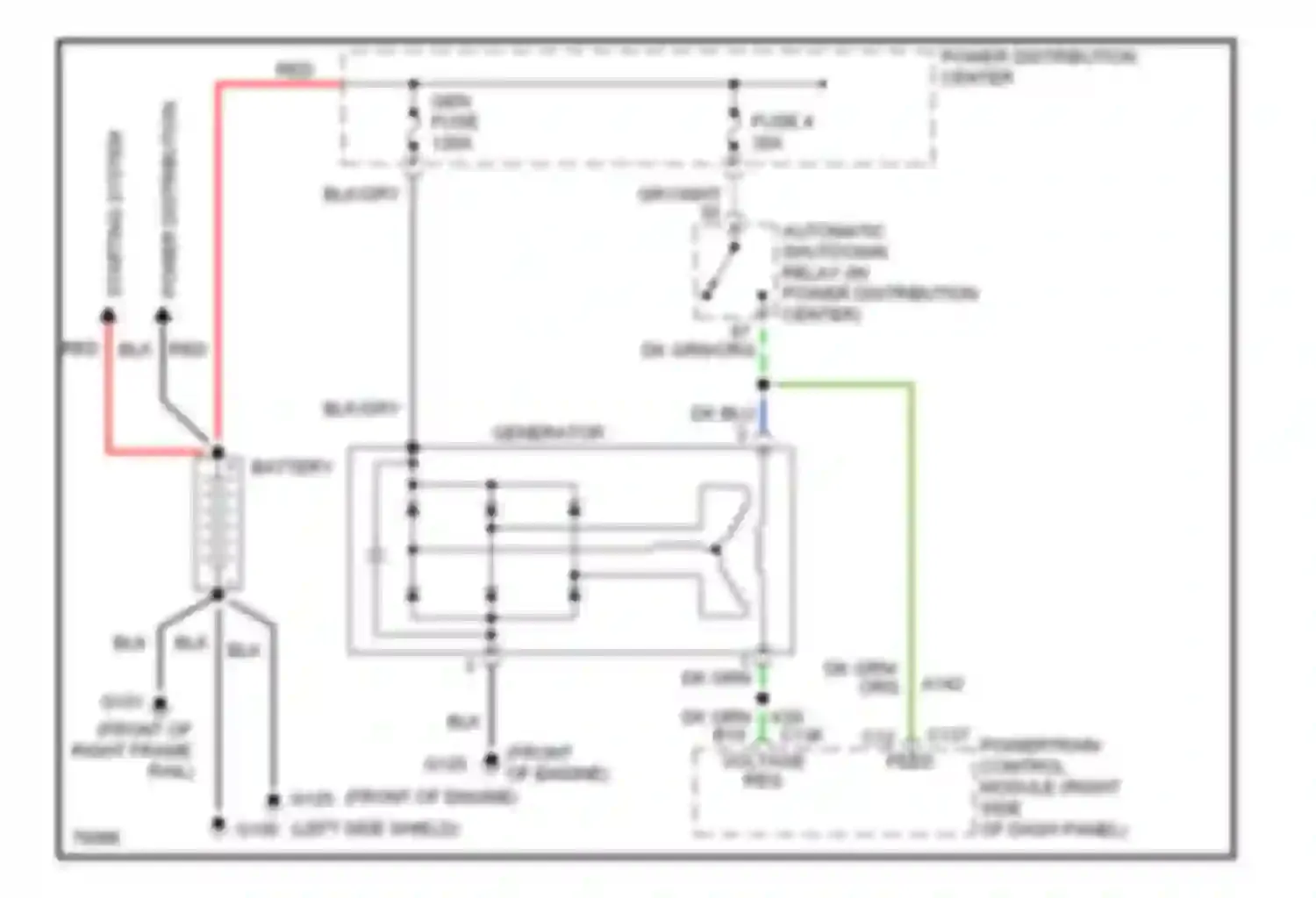 Cab & Chassis R2500 Dodge  (1996-2006): 5.2l, charging circuit