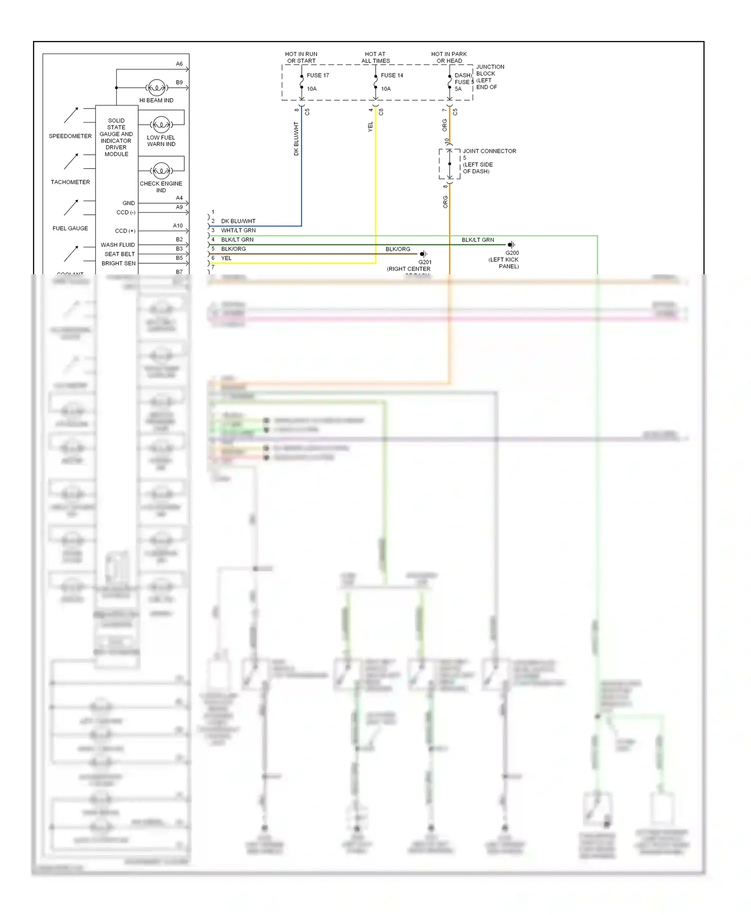 Dodge Cab & Chassis R2500  (1996-2006) solid state gauge and indicator driver module wiring diagram  (1 of 1)