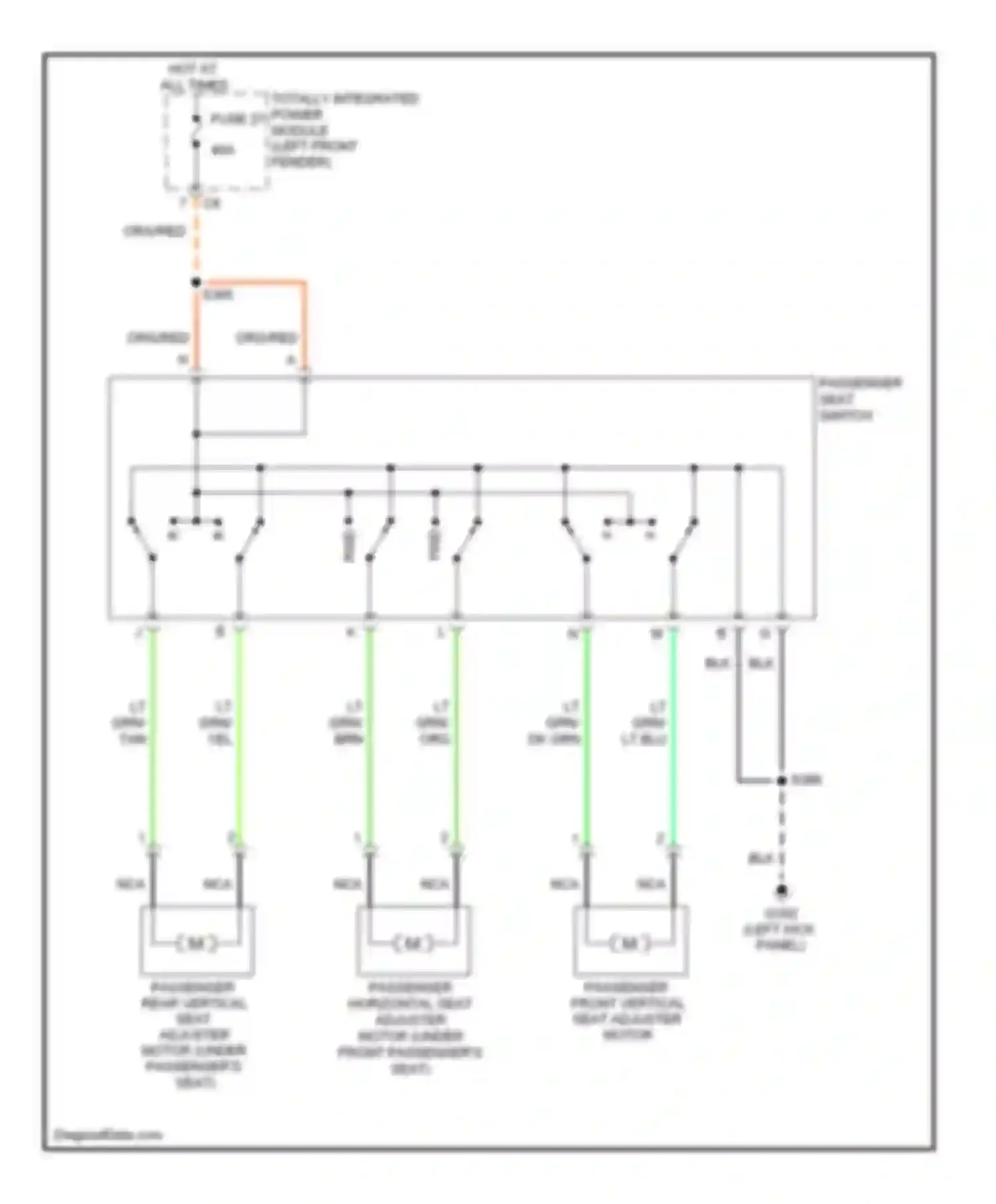 Cab & Chassis R3500 HD Dodge  (2008-2009): Passenger power seat circuit