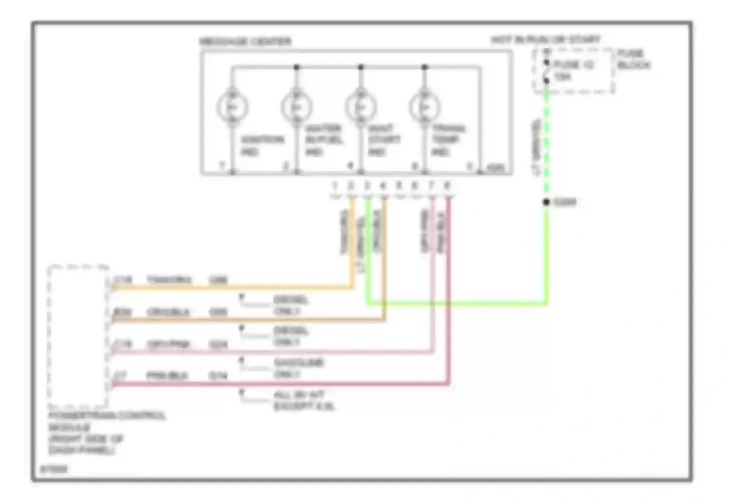 Cab & Chassis R3500 Dodge  (1996-2006): Message center circuit
