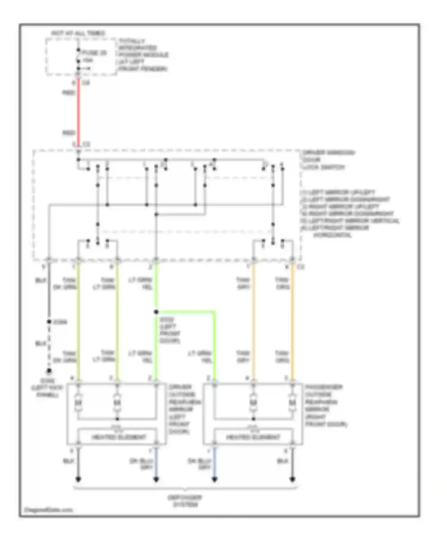 Cab & Chassis R3500 Dodge  (1996-2006): Power mirrors circuit