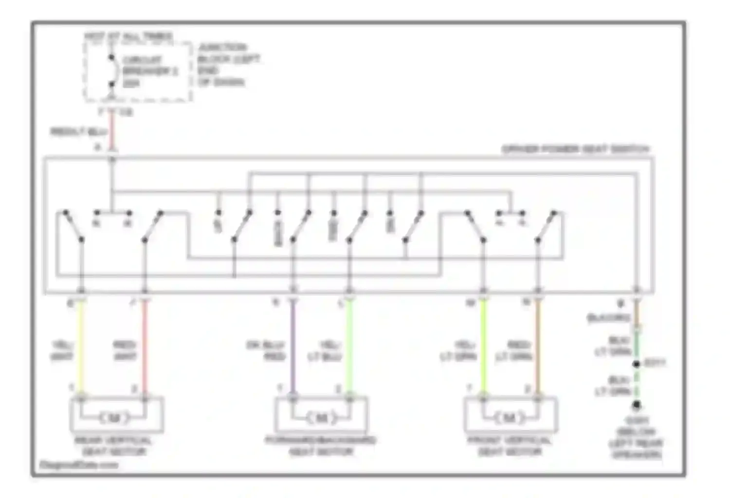 Cab & Chassis R3500 Dodge  (1996-2006): Power seats circuit, standard