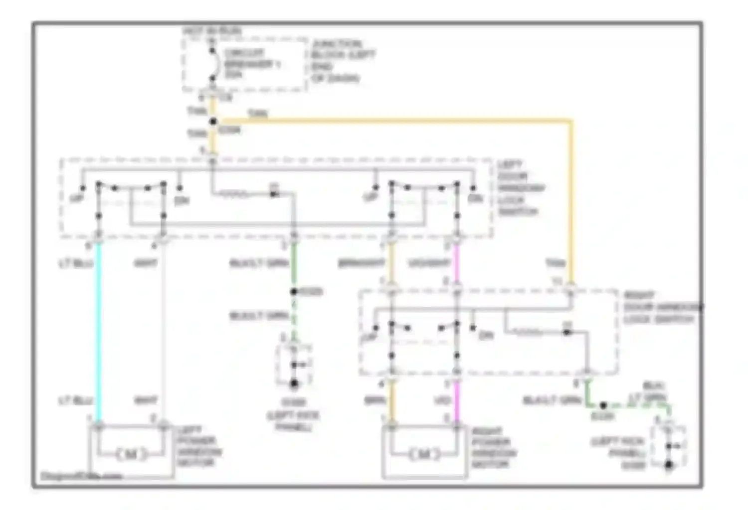 Cab & Chassis R3500 Dodge  (1996-2006): Power window circuit
