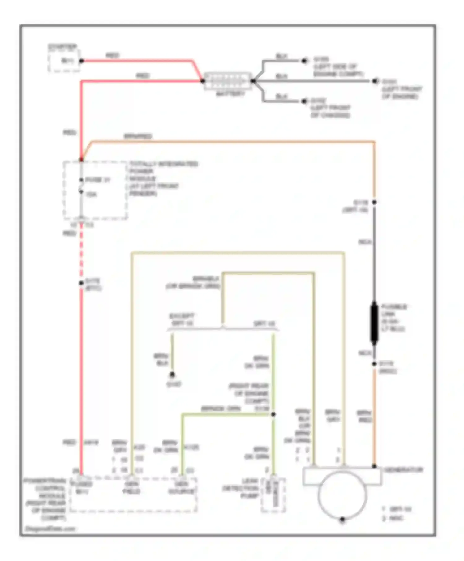 Cab & Chassis R3500 Dodge  (1996-2006): 5.7l, charging circuit