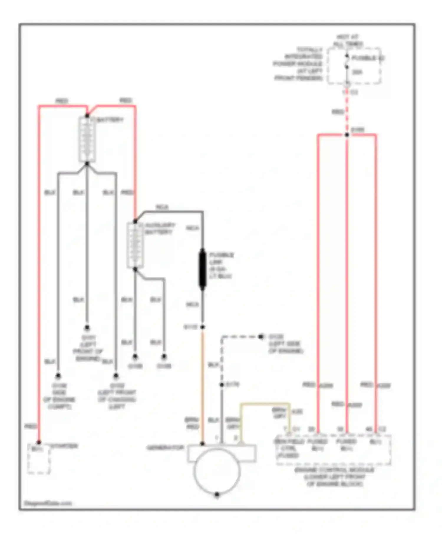 Cab & Chassis R3500 Dodge  (1996-2006): 5.9l diesel, charging circuit