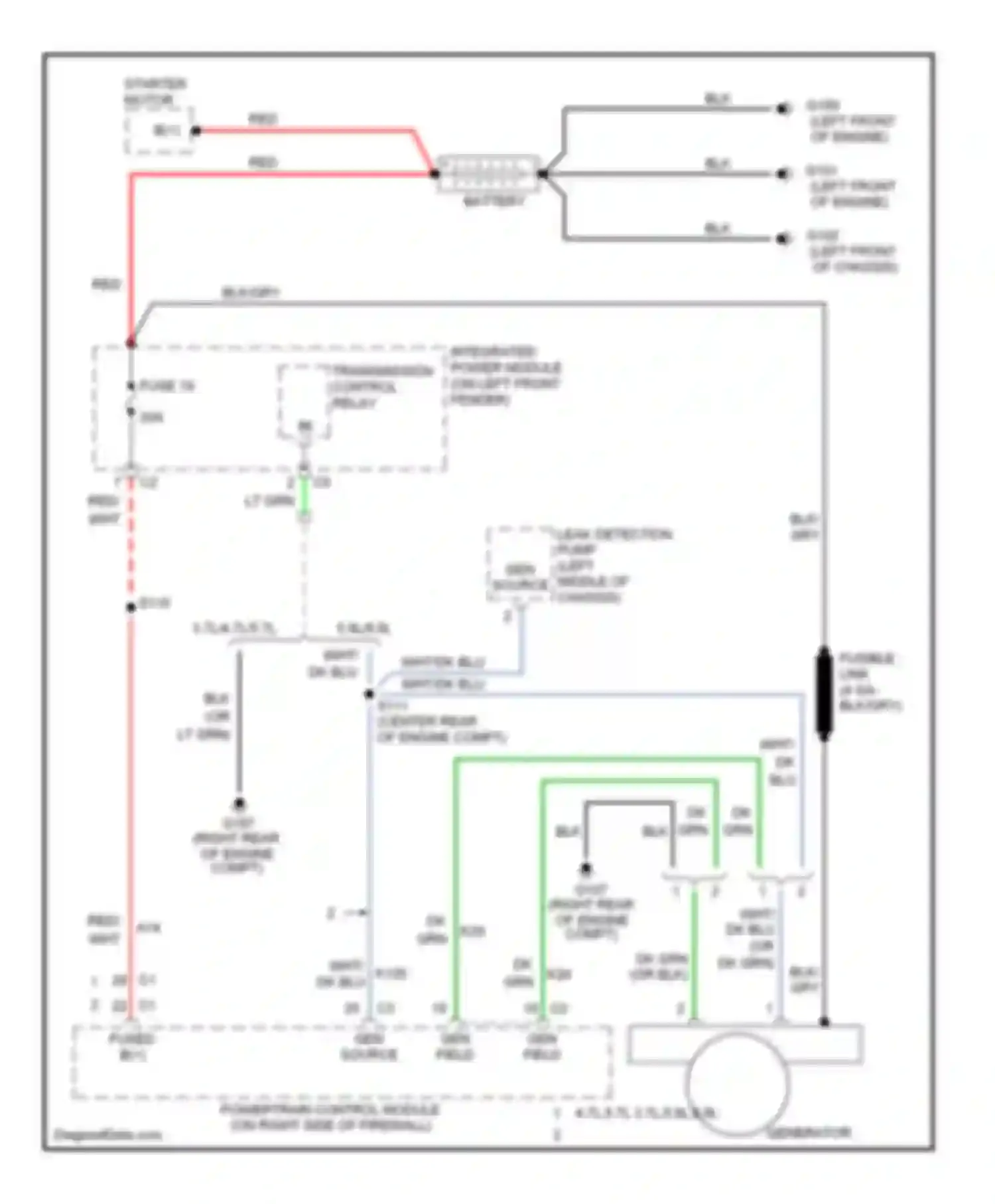 Cab & Chassis R3500 Dodge  (1996-2006): 8.0l, charging circuit