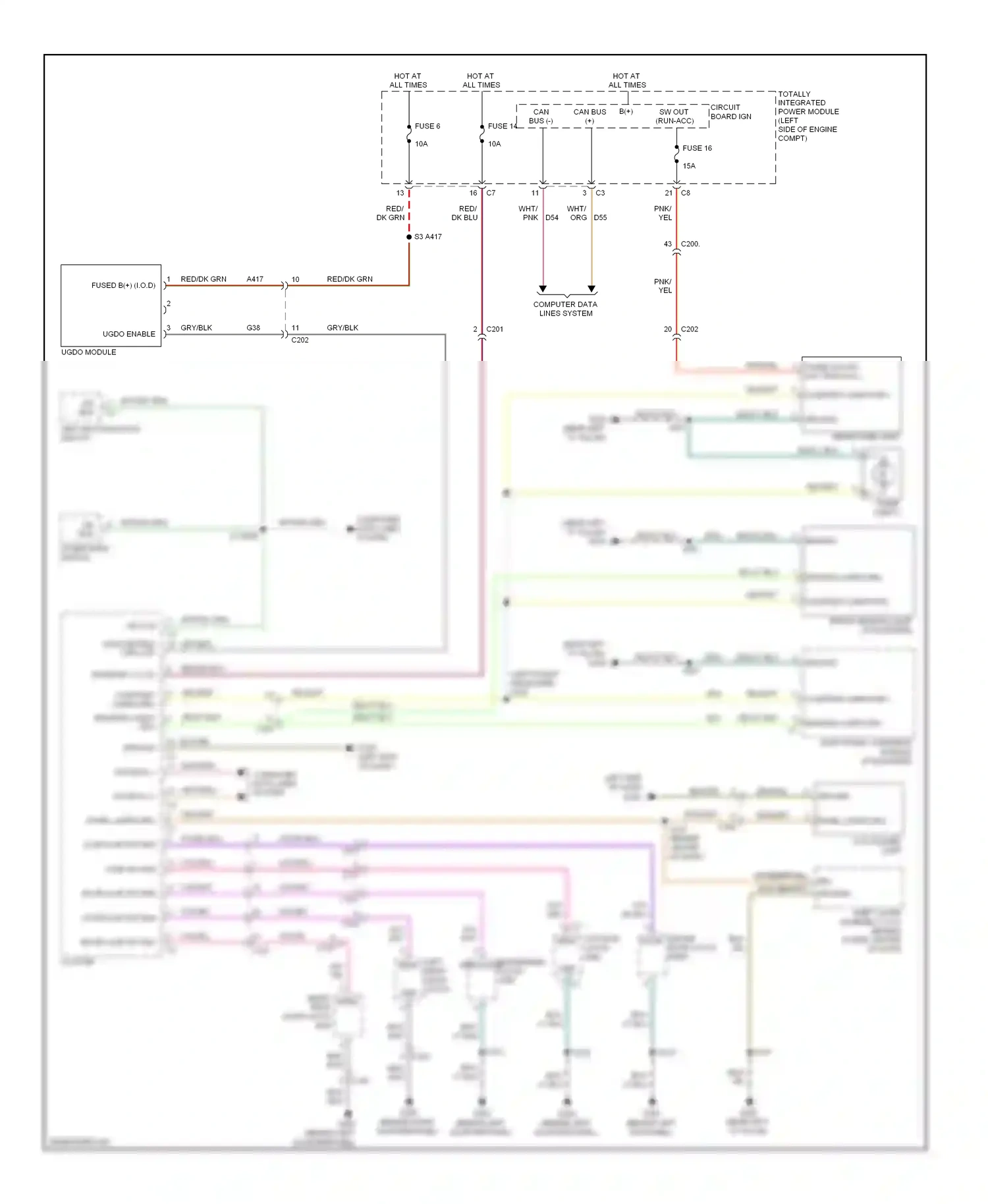 Dodge Caliber I facelift (2009-2013) computer data lines system wiring diagram  (16 of 34)