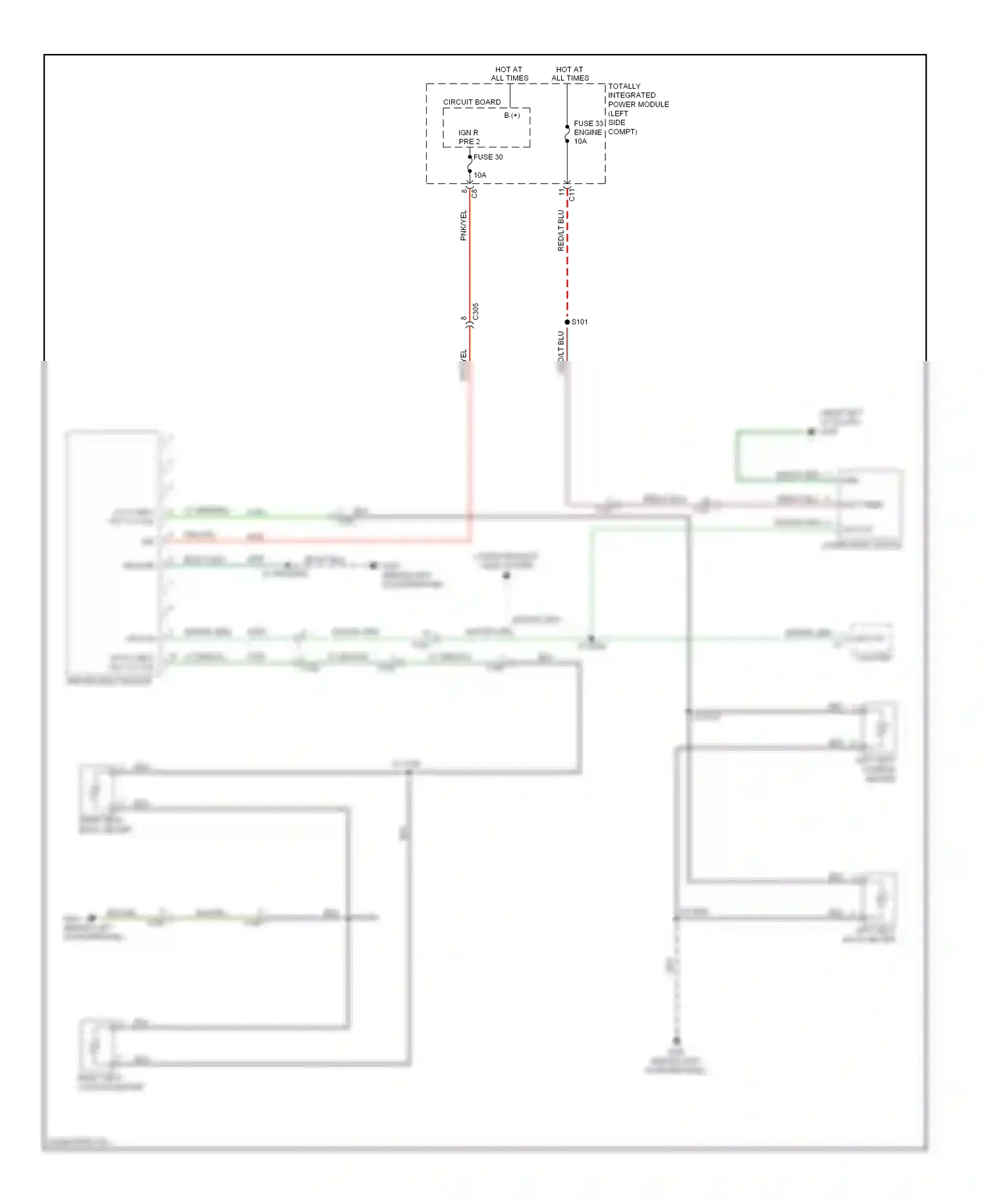 Dodge Caliber I facelift (2009-2013) fuse 33 engine compt) wiring diagram  (1 of 1)