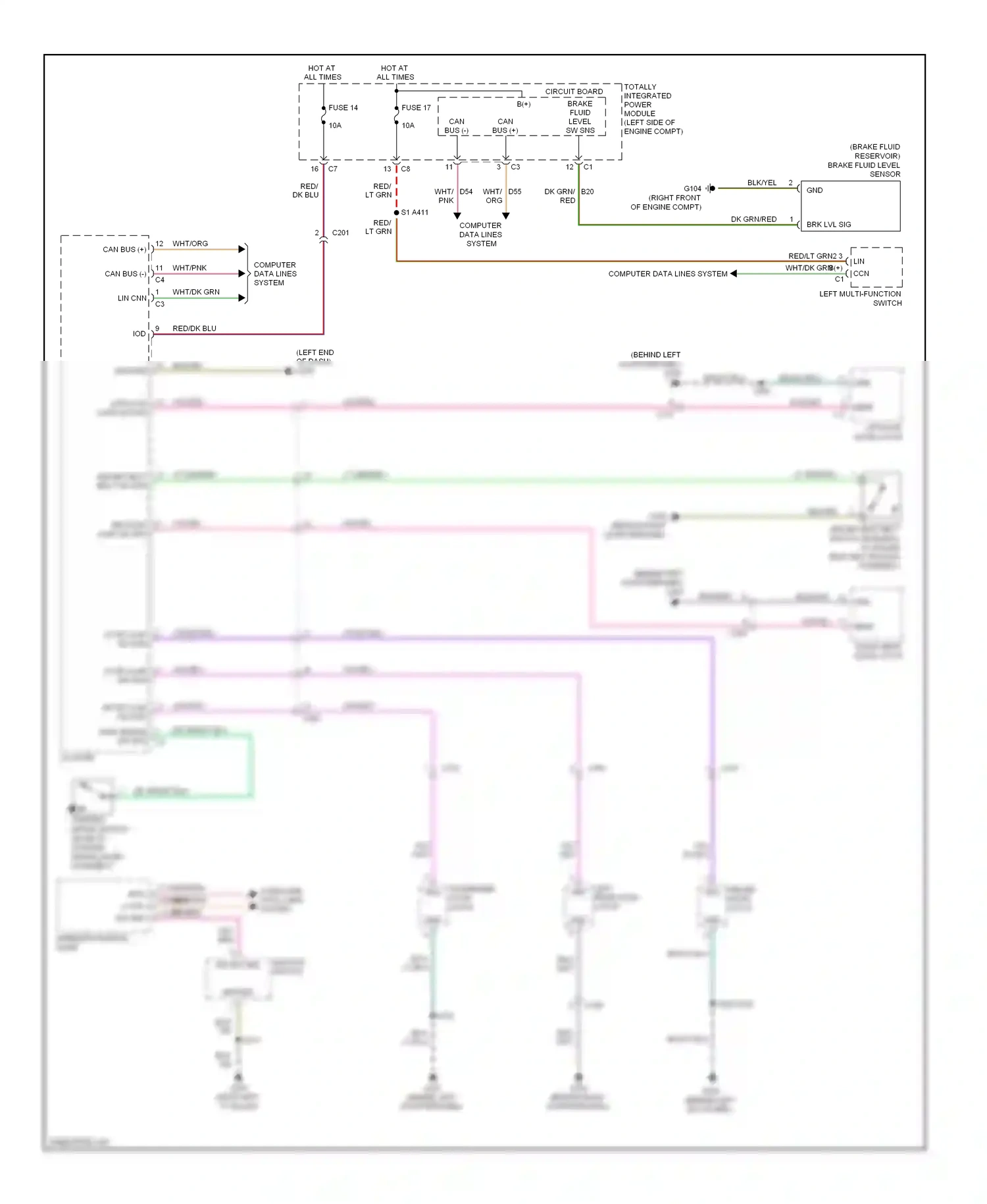 Dodge Caliber I facelift (2009-2013) left multi function switch wiring diagram  (1 of 7)