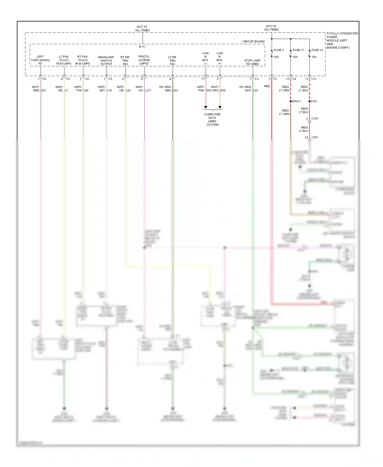 Dodge Caliber I facelift (2009-2013) left multi function switch wiring diagram  (3 of 7)