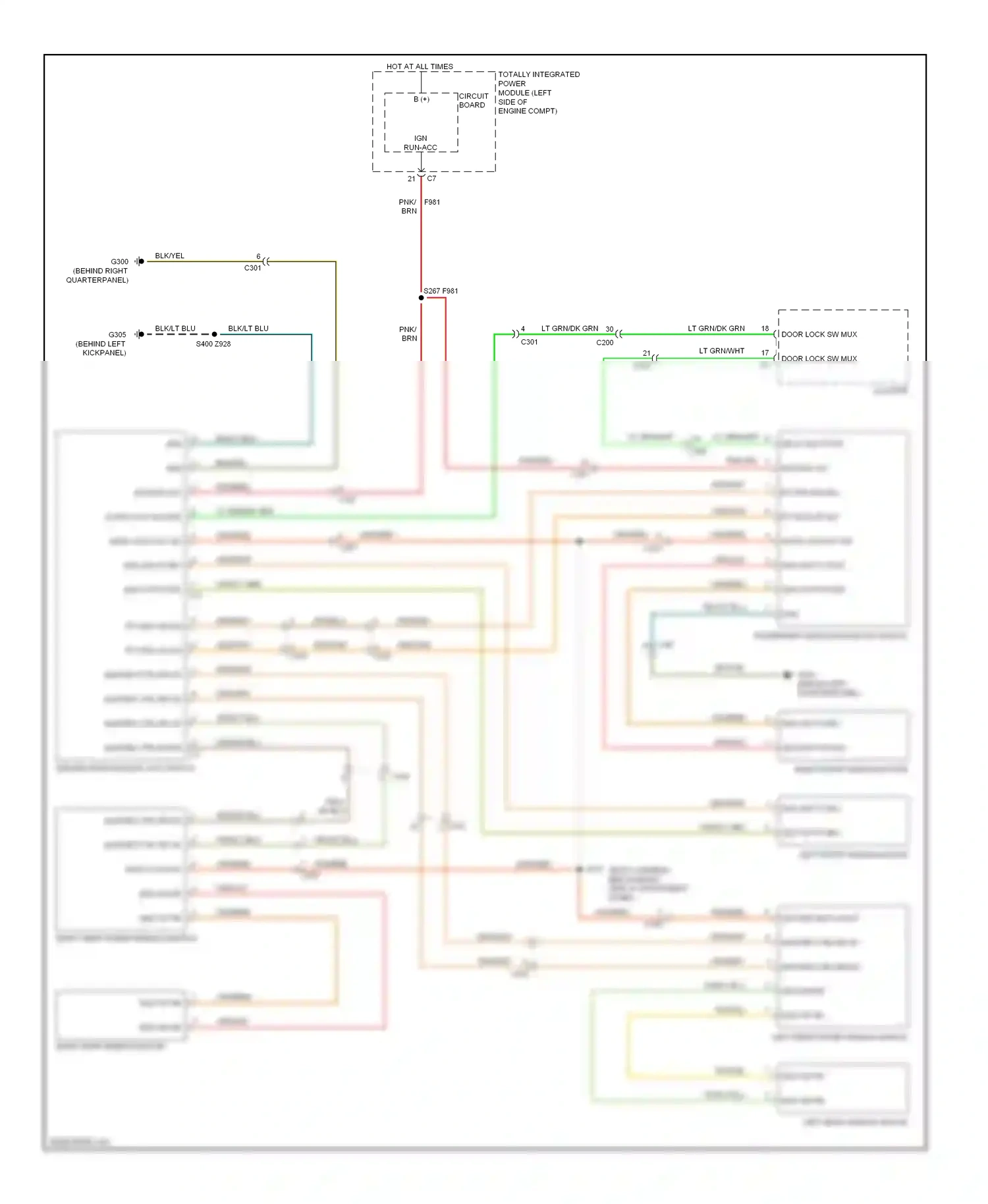 Dodge Caliber I facelift (2009-2013) master ctrl rr up rt wiring diagram  (1 of 1)