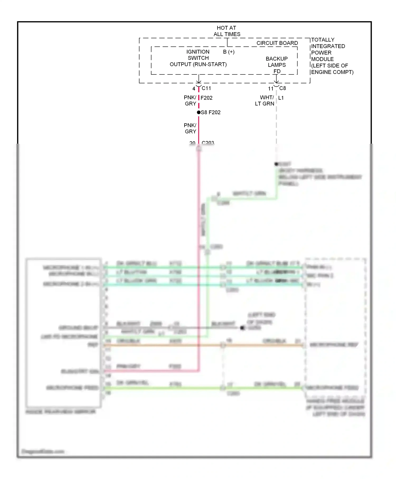 Dodge Caliber I facelift (2009-2013) microphone feed wiring diagram  (1 of 1)