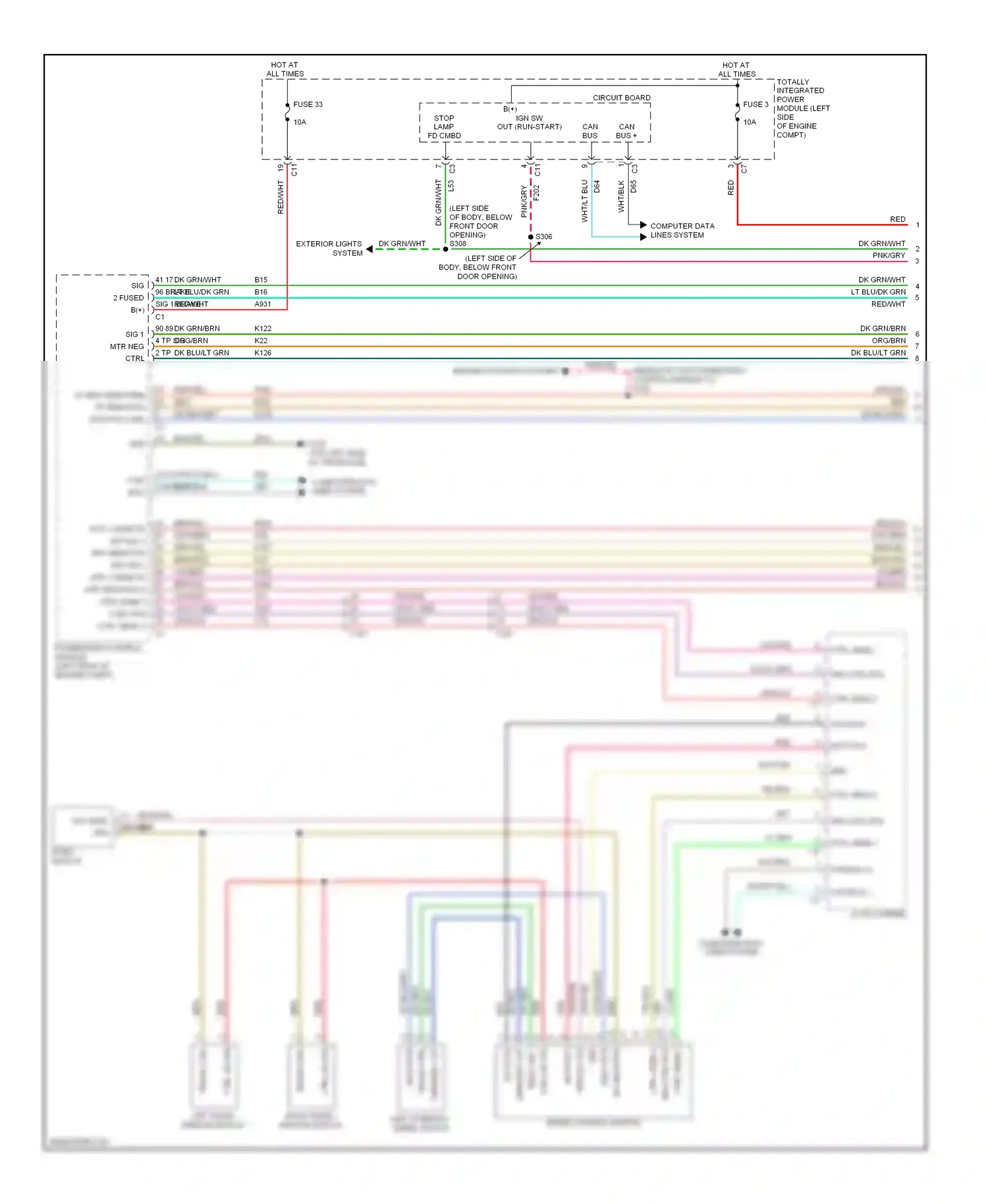 Dodge Caliber I facelift (2009-2013) speed control switch wiring diagram  (1 of 2)