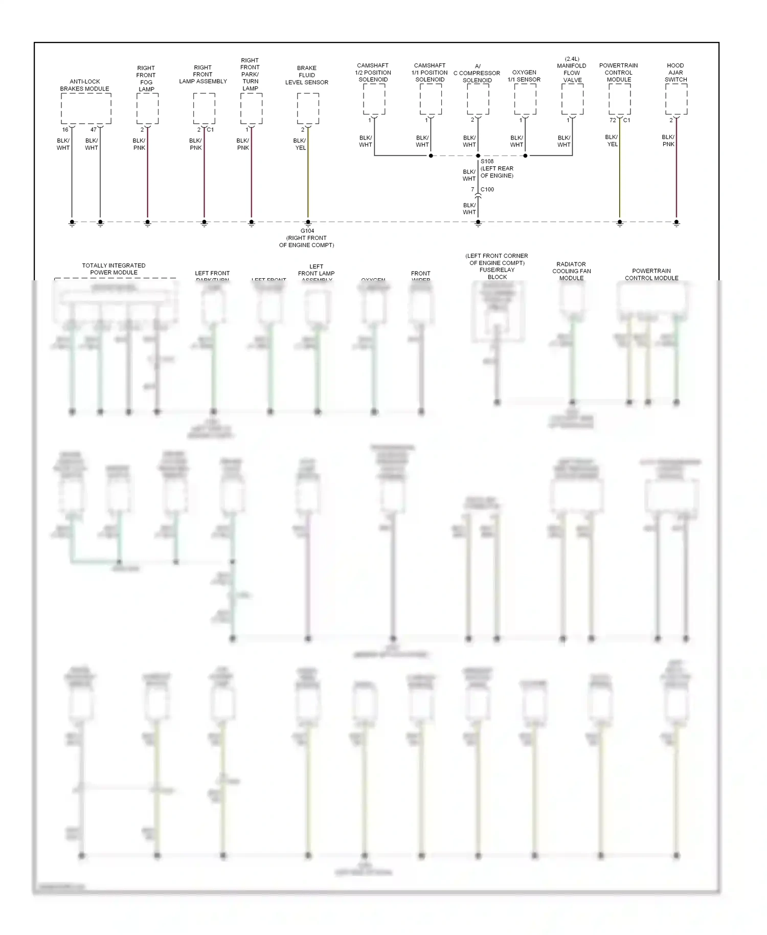 Dodge Caliber I facelift (2009-2013) switch assembly wiring diagram  (1 of 1)