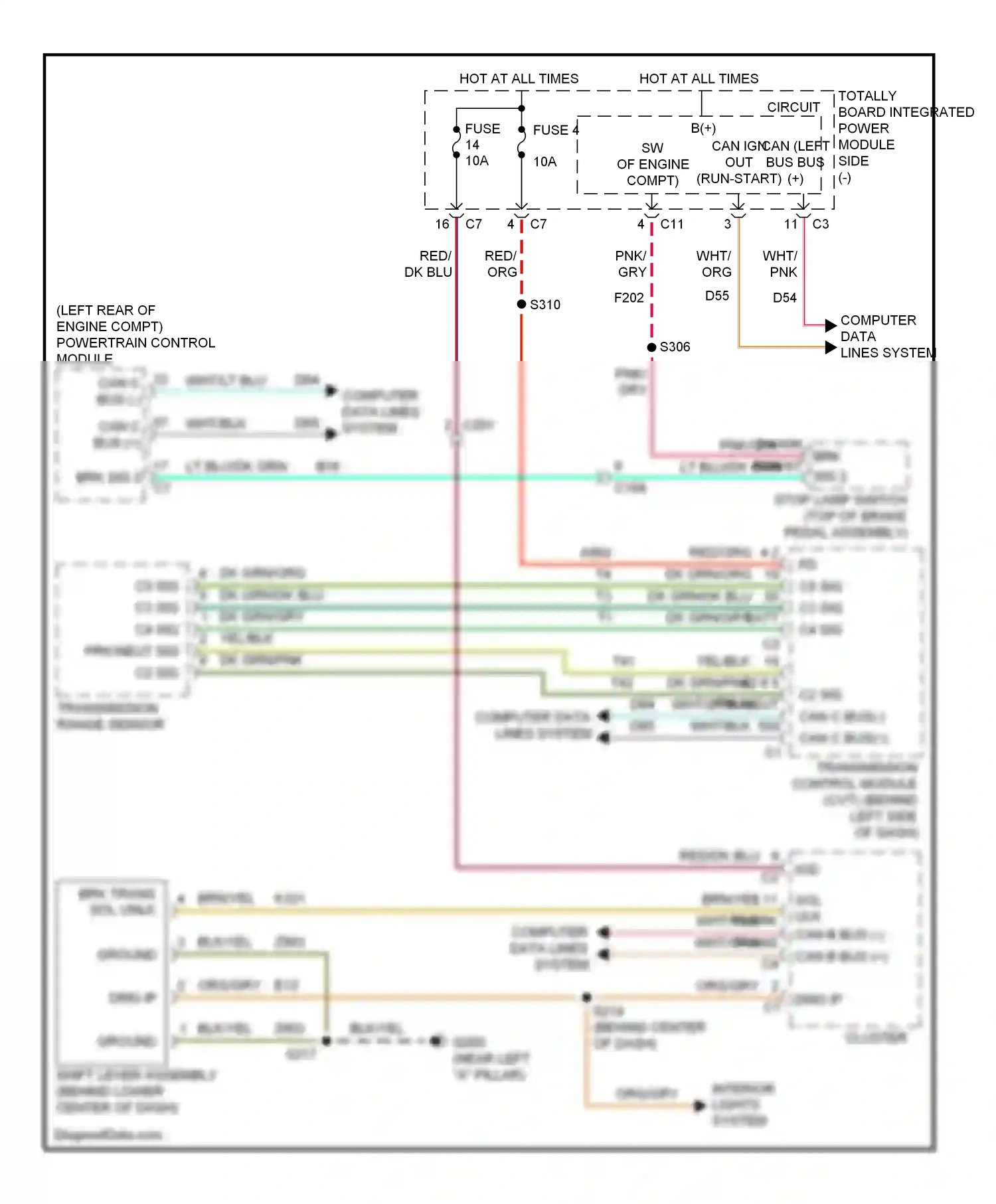 Dodge Caliber I facelift (2009-2013) transmission range sensor wiring diagram  (3 of 4)