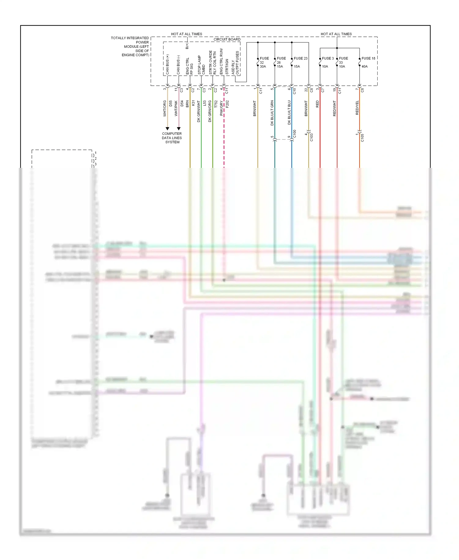 Dodge Caliber I facelift (2009-2013) warning systems wiring diagram  (4 of 5)