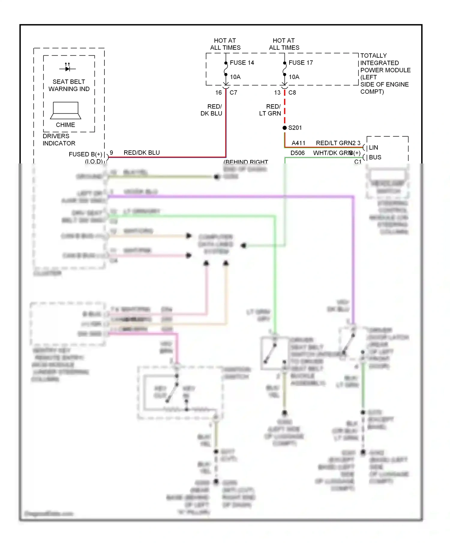 Dodge Caliber I (2006-2009) computer data lines system wiring diagram  (23 of 27)