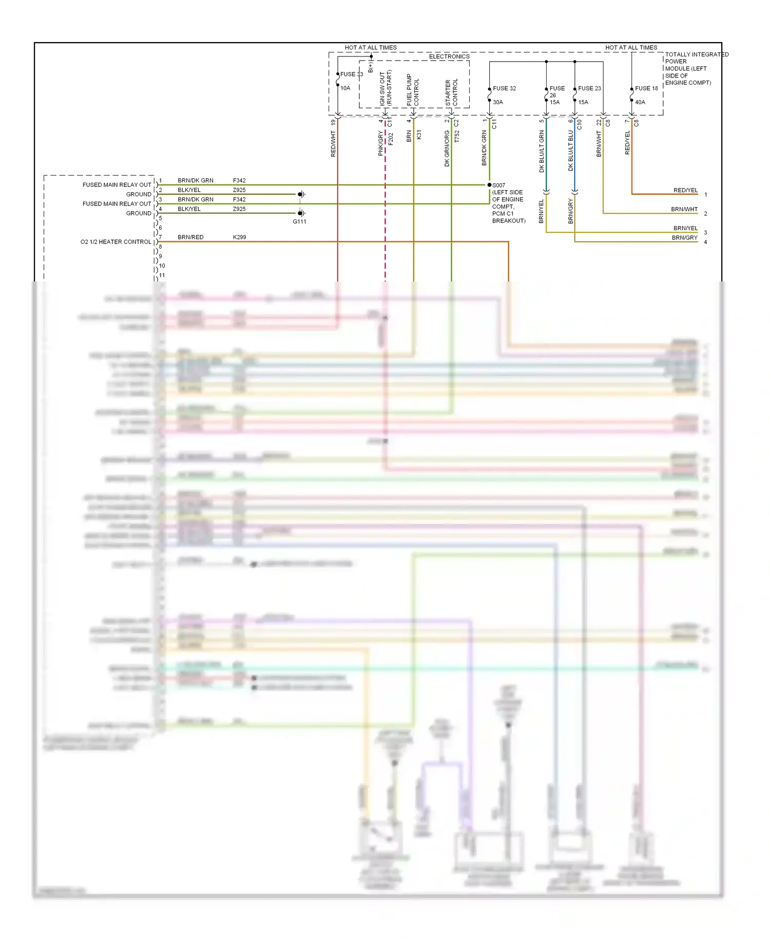 Dodge Caliber I (2006-2009) control starter wiring diagram  (1 of 3)