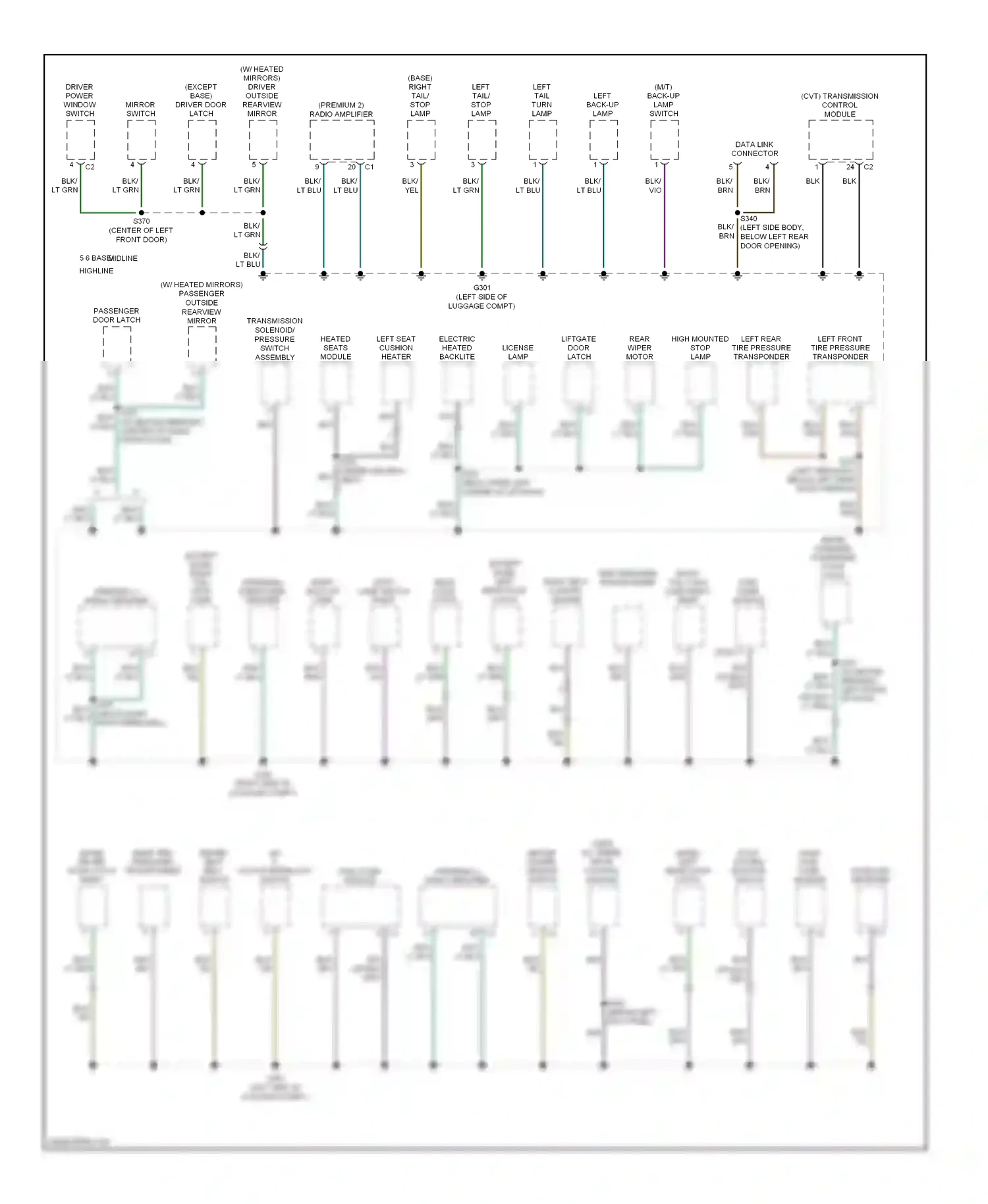 Dodge Caliber I (2006-2009) data link connector wiring diagram  (1 of 2)