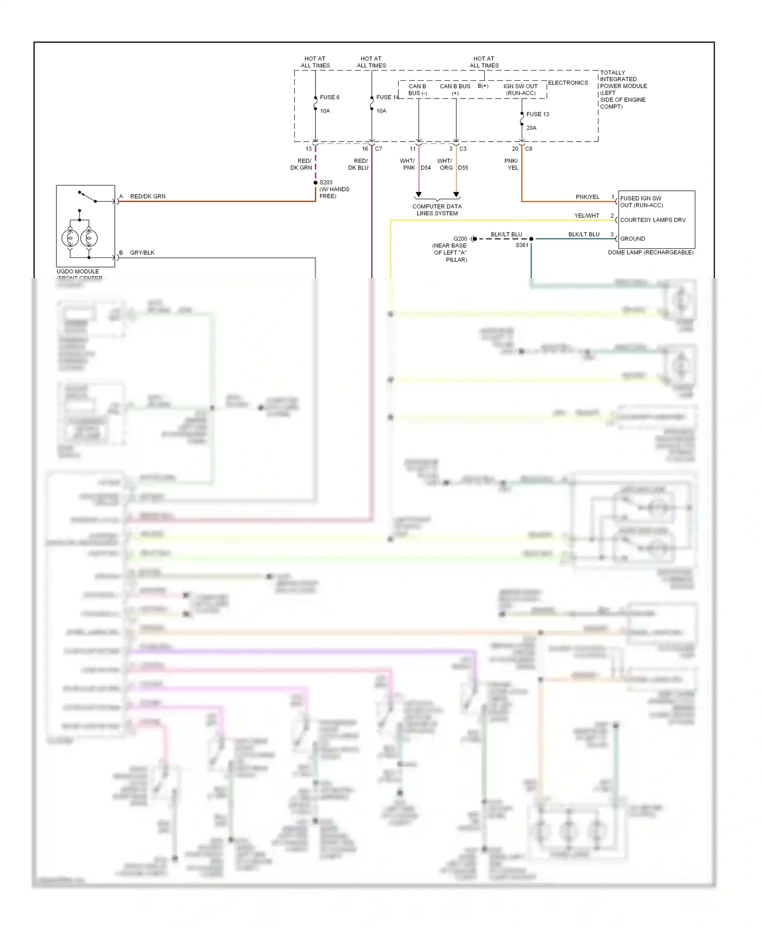 Dodge Caliber I (2006-2009) electronic overhead module wiring diagram  (2 of 3)