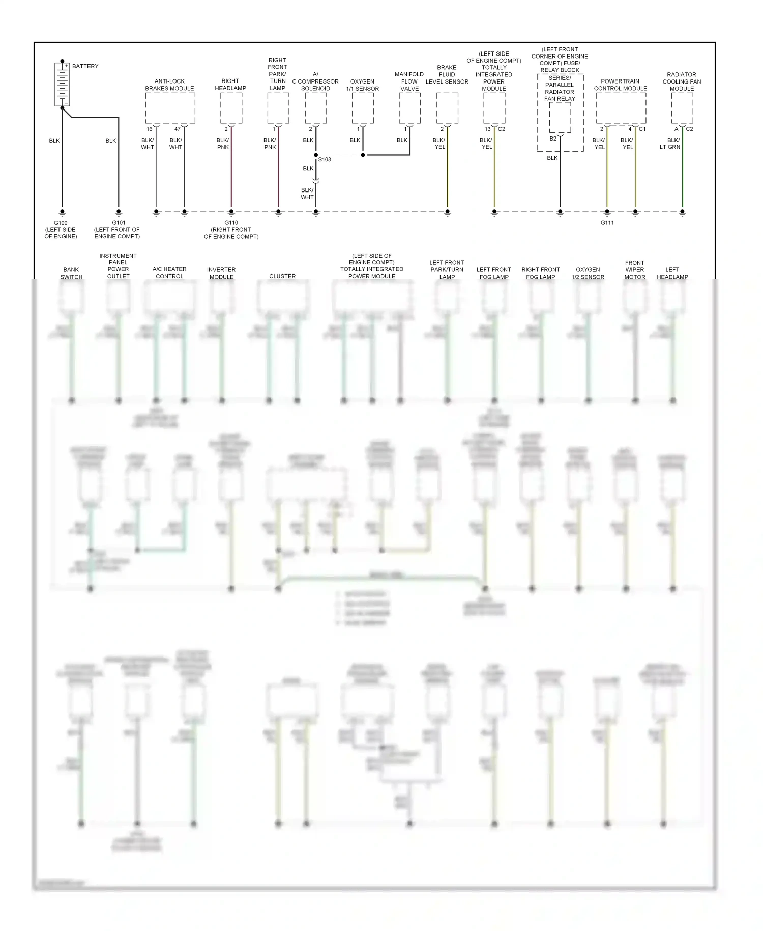 Dodge Caliber I (2006-2009) integrated power module wiring diagram  (1 of 1)