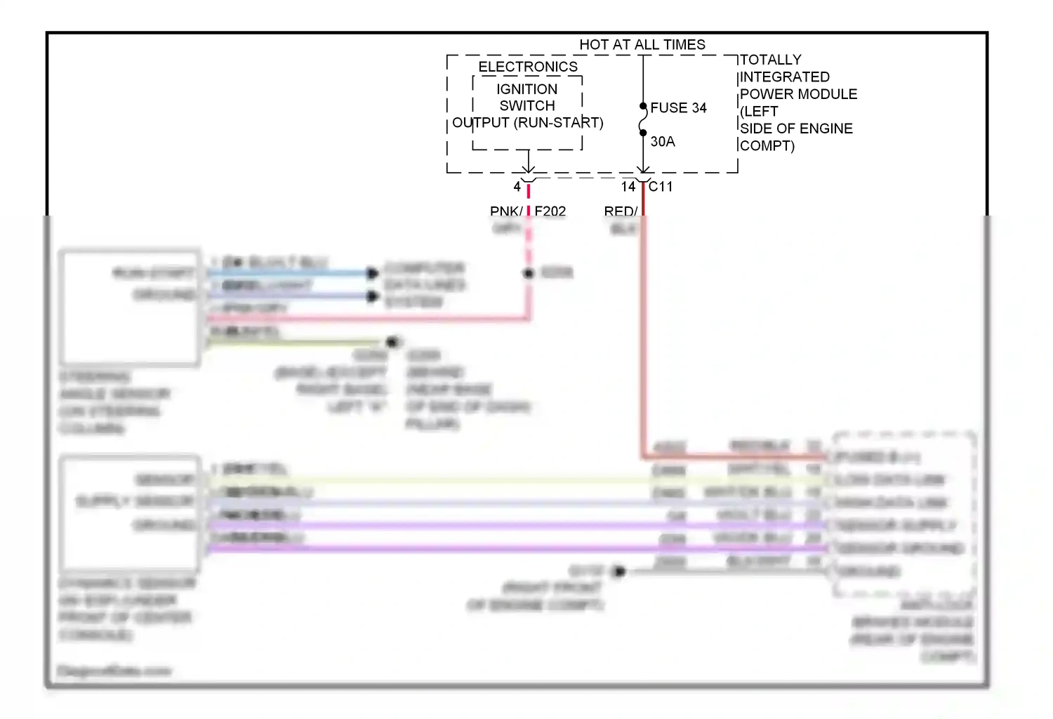 Dodge Caliber I (2006-2009) steering angle sensor (on steering column) wiring diagram  (2 of 2)