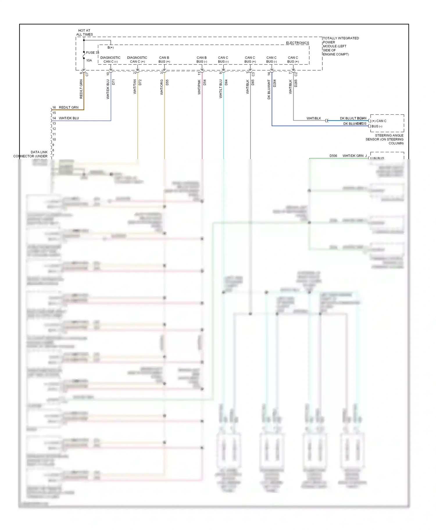 Dodge Caliber I (2006-2009) steering angle sensor (on steering column) wiring diagram  (1 of 2)