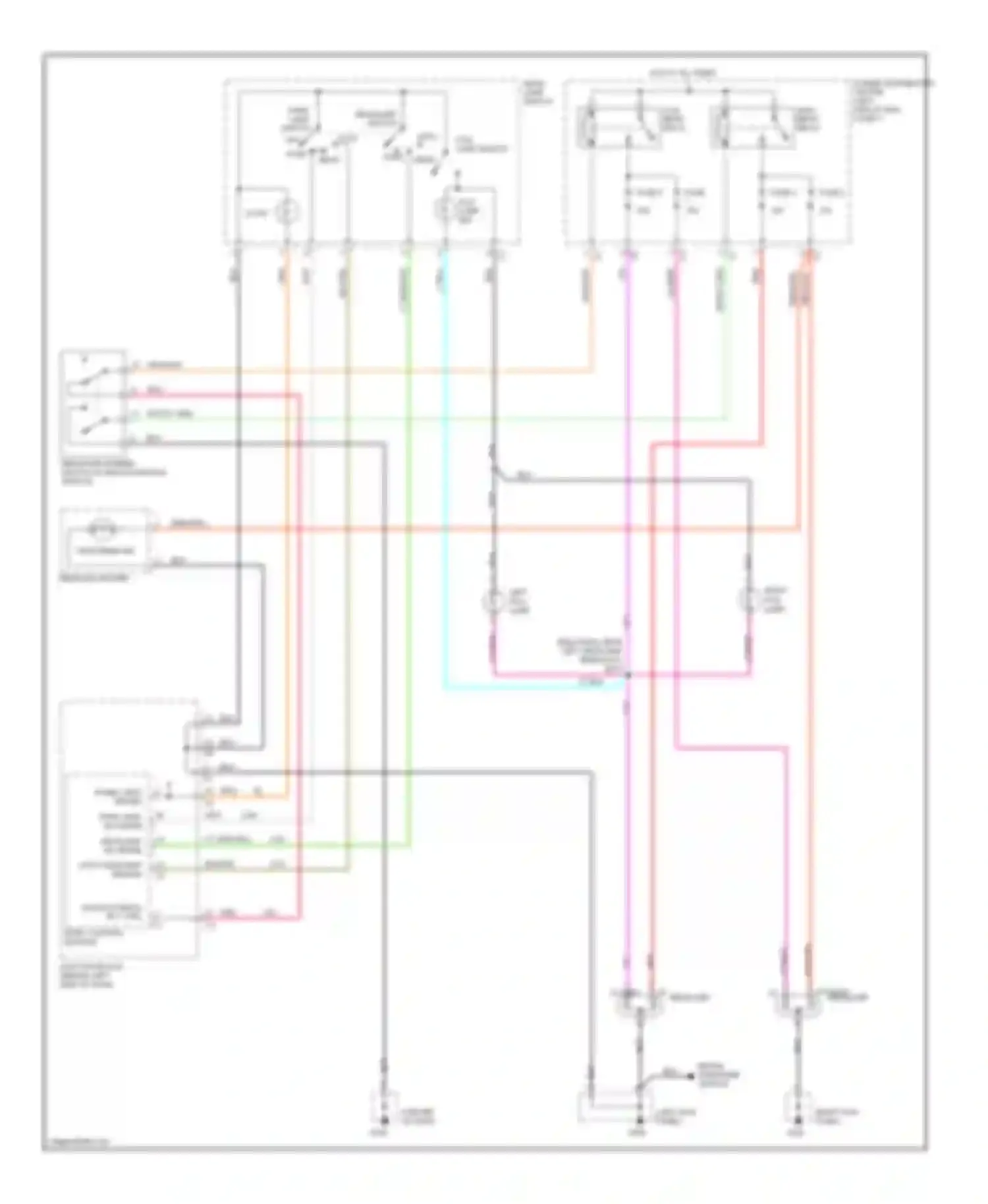 Caravan Dodge III (1995-2000): Headlamps/fog lamps circuit, without drl