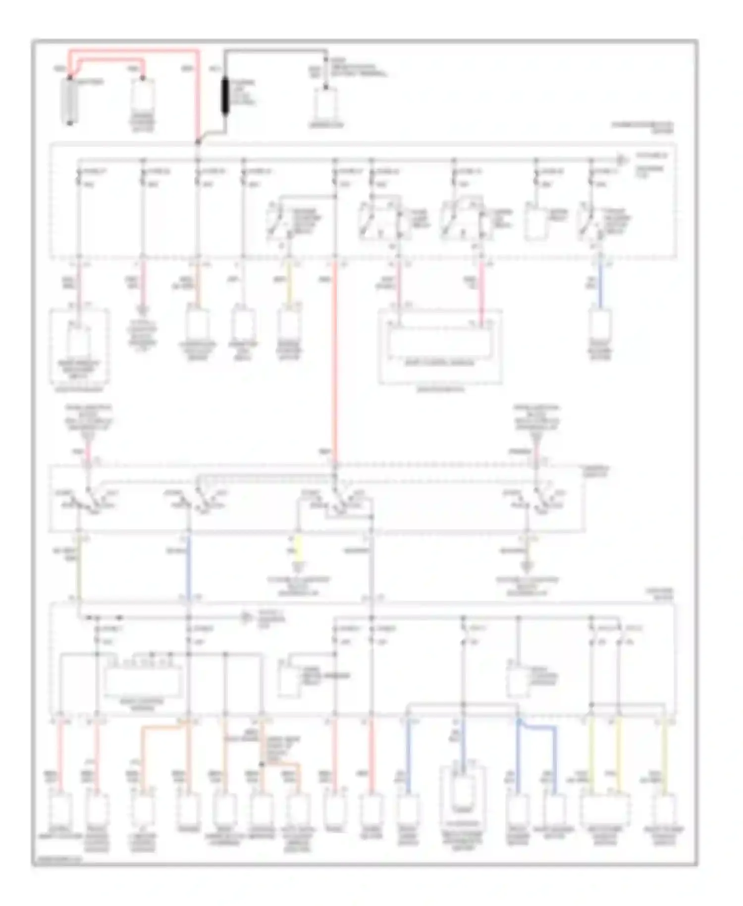 Caravan Dodge III (1995-2000): Power distribution circuit (1 of 3)