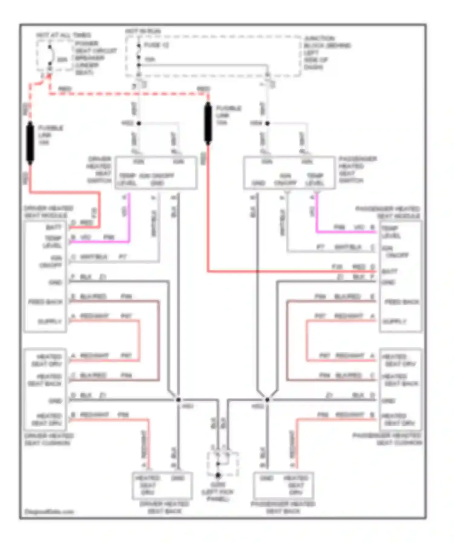 Caravan Dodge III (1995-2000): Heated seats circuit
