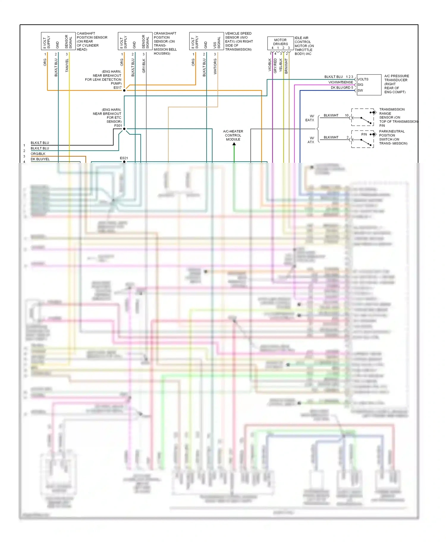 Dodge Caravan III (1995-2000) a/c heater control module wiring diagram  (6 of 10)
